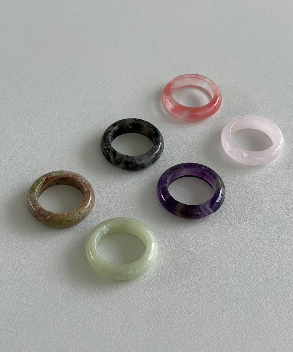 바라두(BARADU) 925 Natural jade layered ring