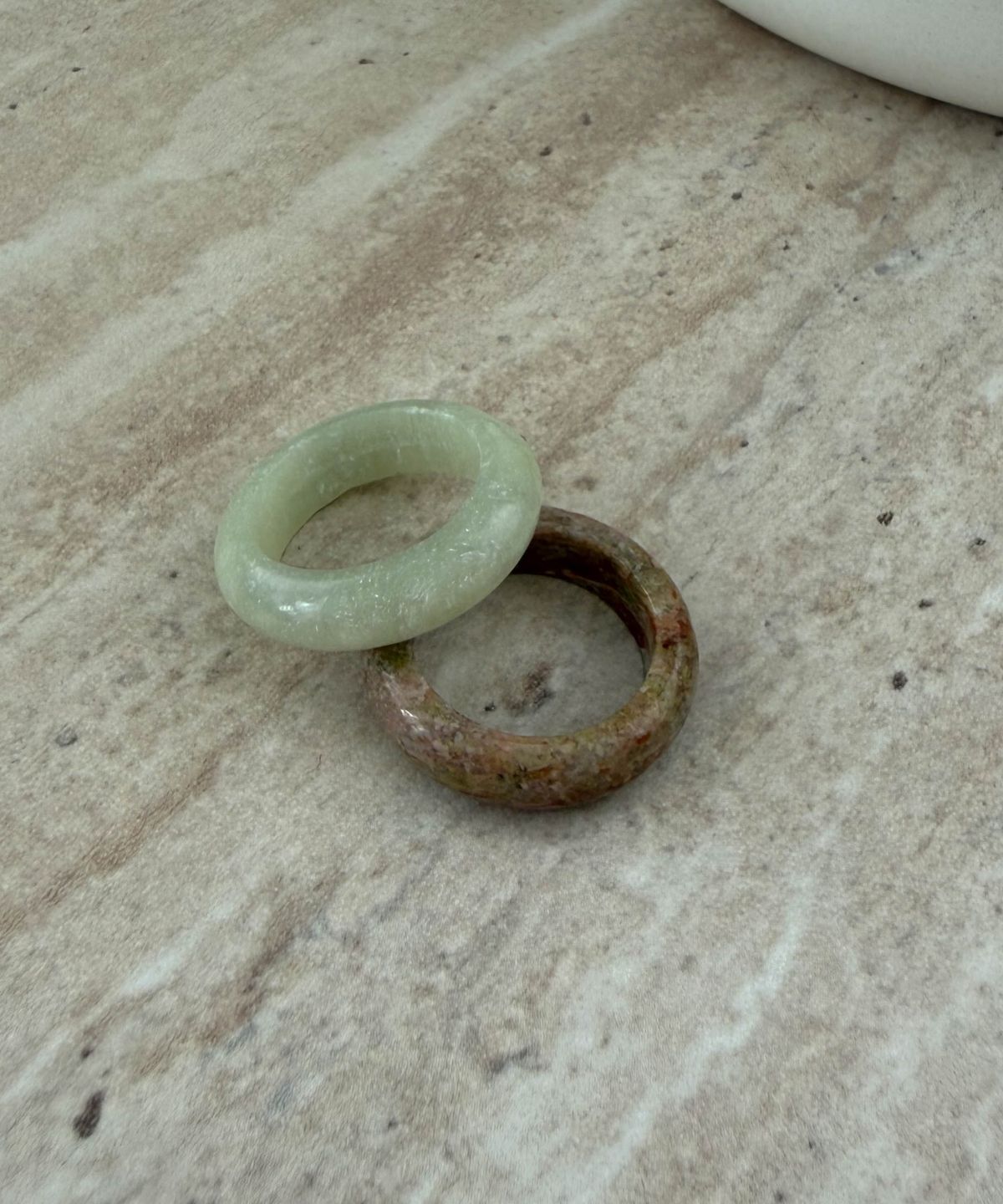 바라두(BARADU) 925 Natural jade layered ring