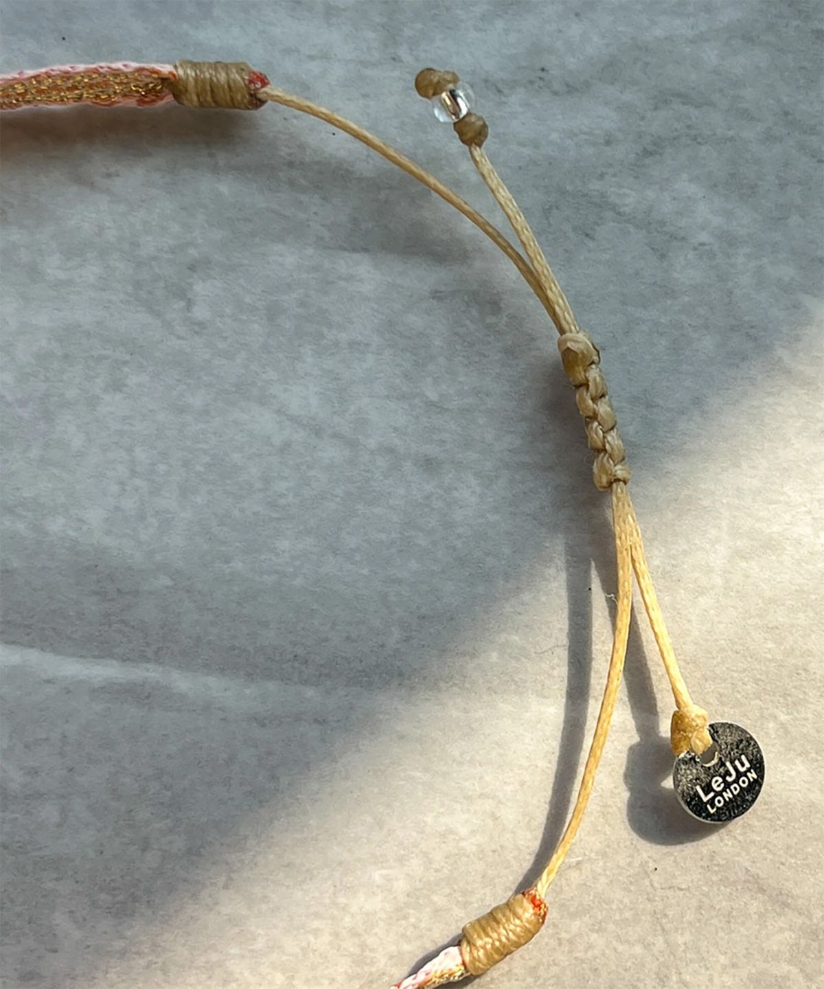림바(RIMBA) [Leju] Basic Handwoven Bracelet - Pale Pink & Gold