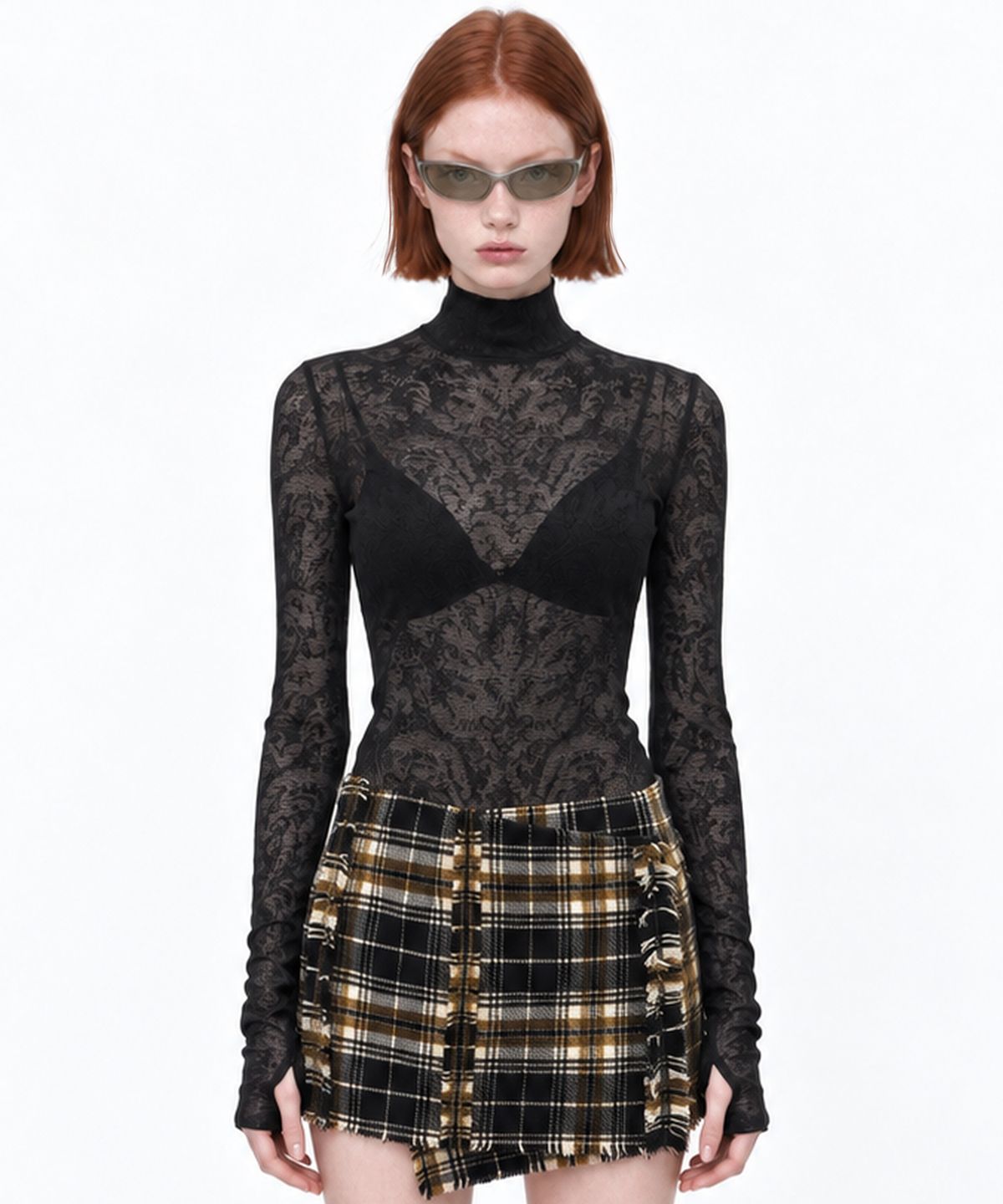 비건타이거(VEGAN TIGER) PAISLEY MOCKNECK TOP_BLACK