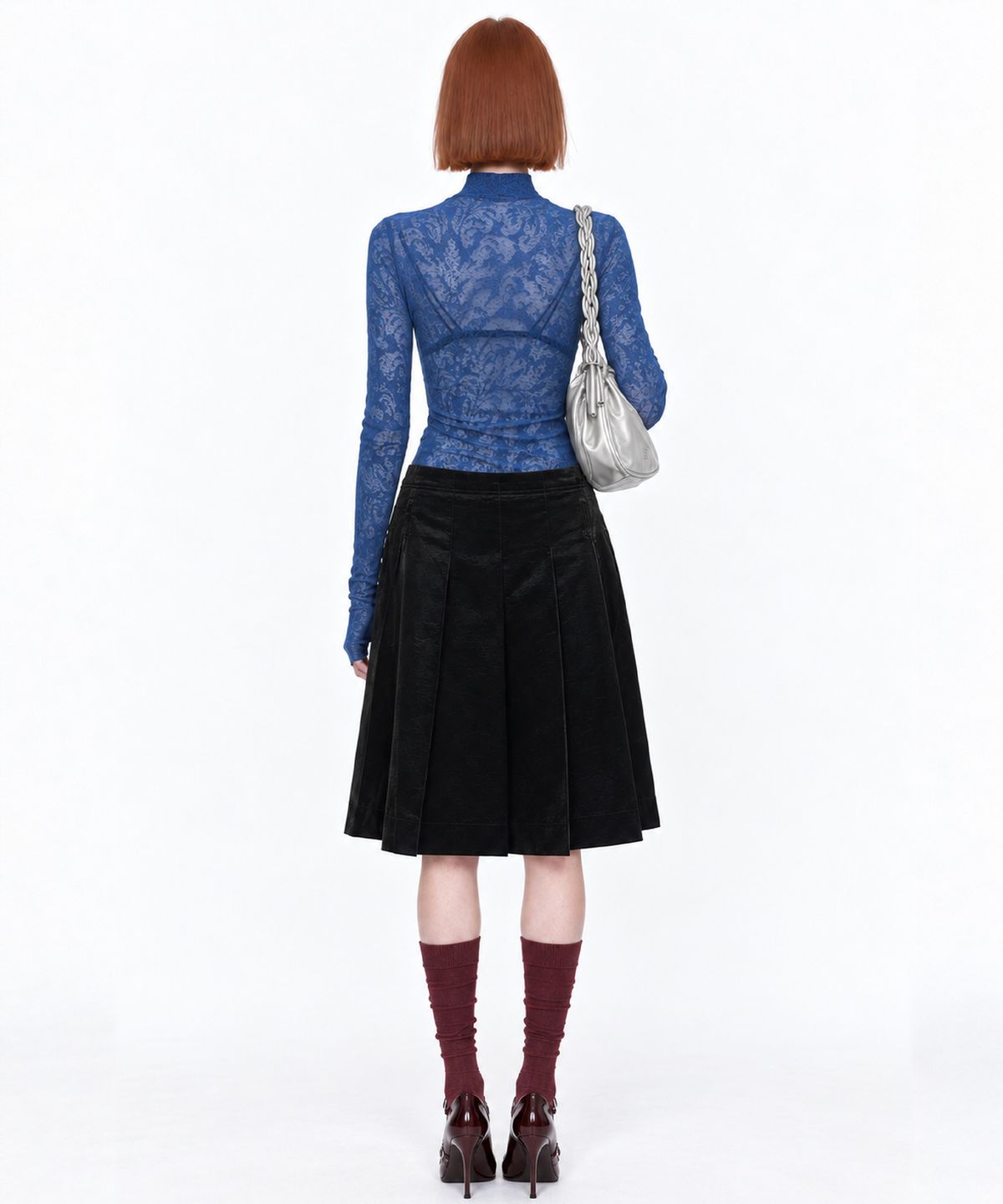 비건타이거(VEGAN TIGER) PAISLEY MOCKNECK TOP_BLUE