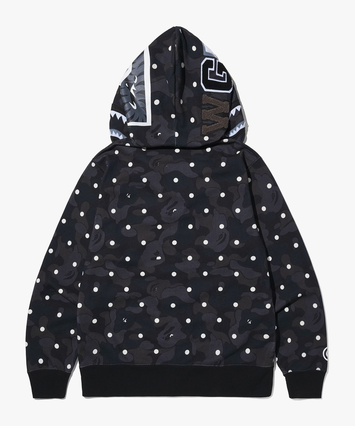 베이프(BAPE) KOREA EXCLUSIVE ABC 도트 샤크 풀 집 후드(M) BLACK