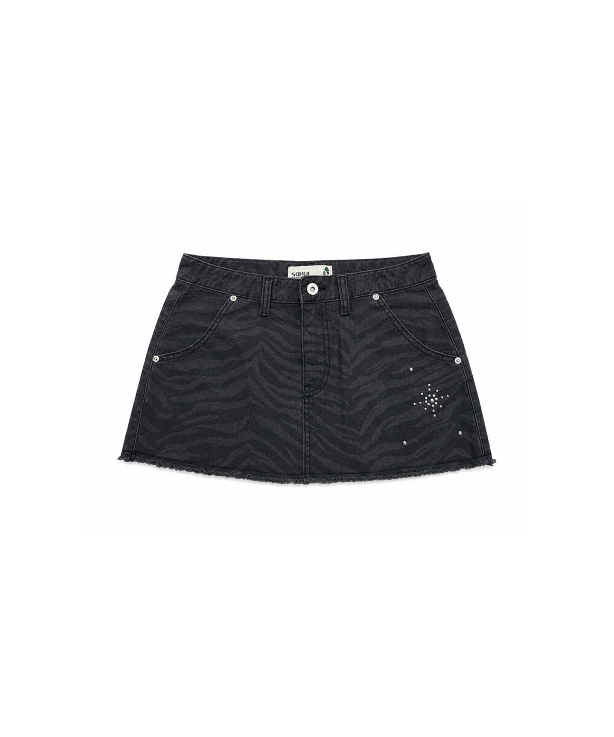 소흘(SOHUL) Zebra mini skirt (차콜)