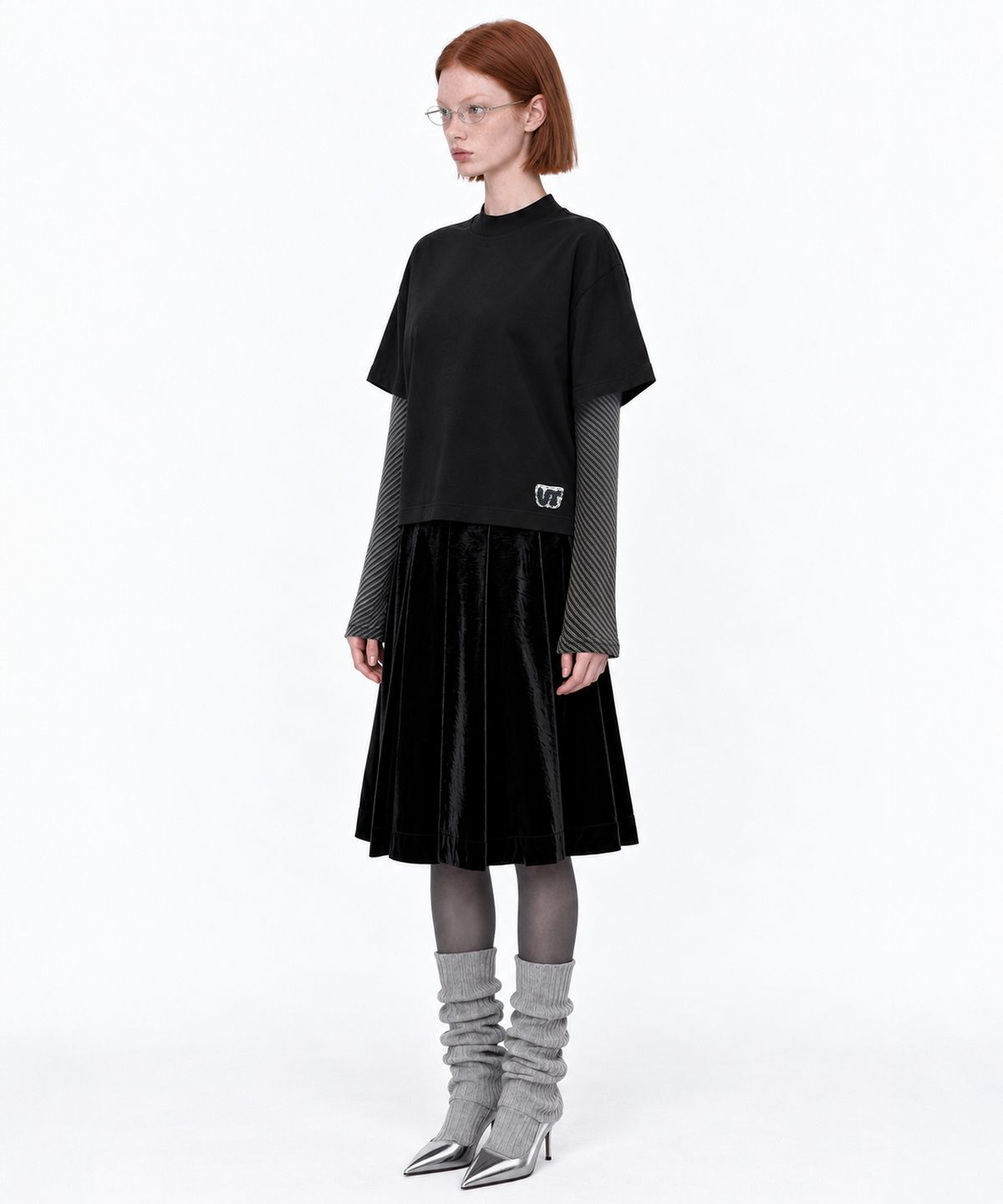 비건타이거(VEGAN TIGER) COMPACT MOCK NECK TOP_BLACK
