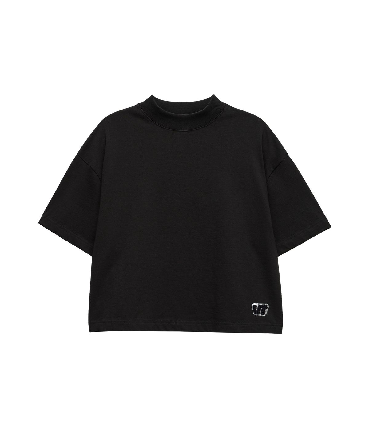비건타이거(VEGAN TIGER) COMPACT MOCK NECK TOP_BLACK
