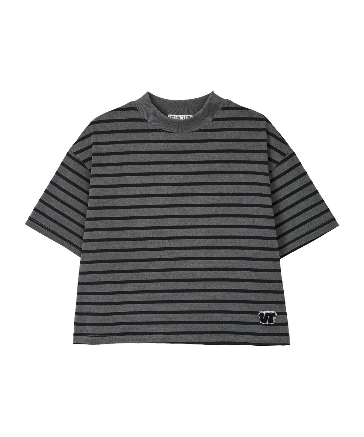 비건타이거(VEGAN TIGER) COMPACT MOCK NECK TOP_GREY