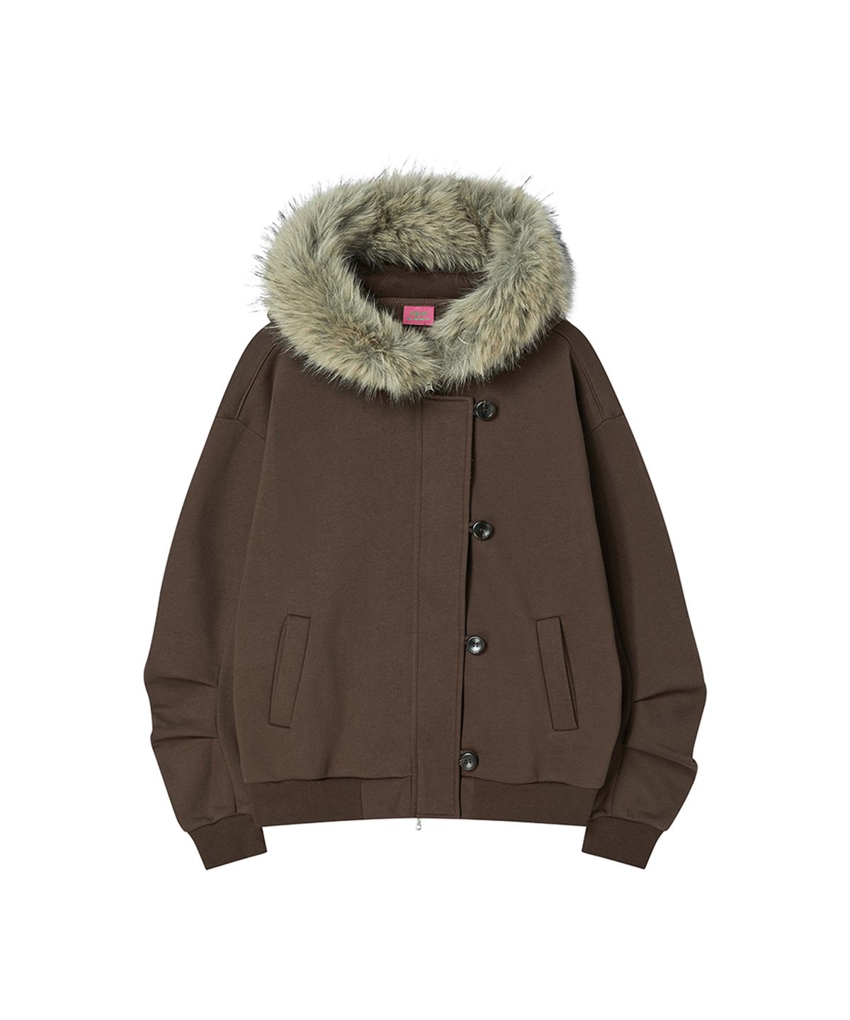 엔와이엑스엑스(NYXX) FLIGHT FUR HOOD ZIP-UP BROWN