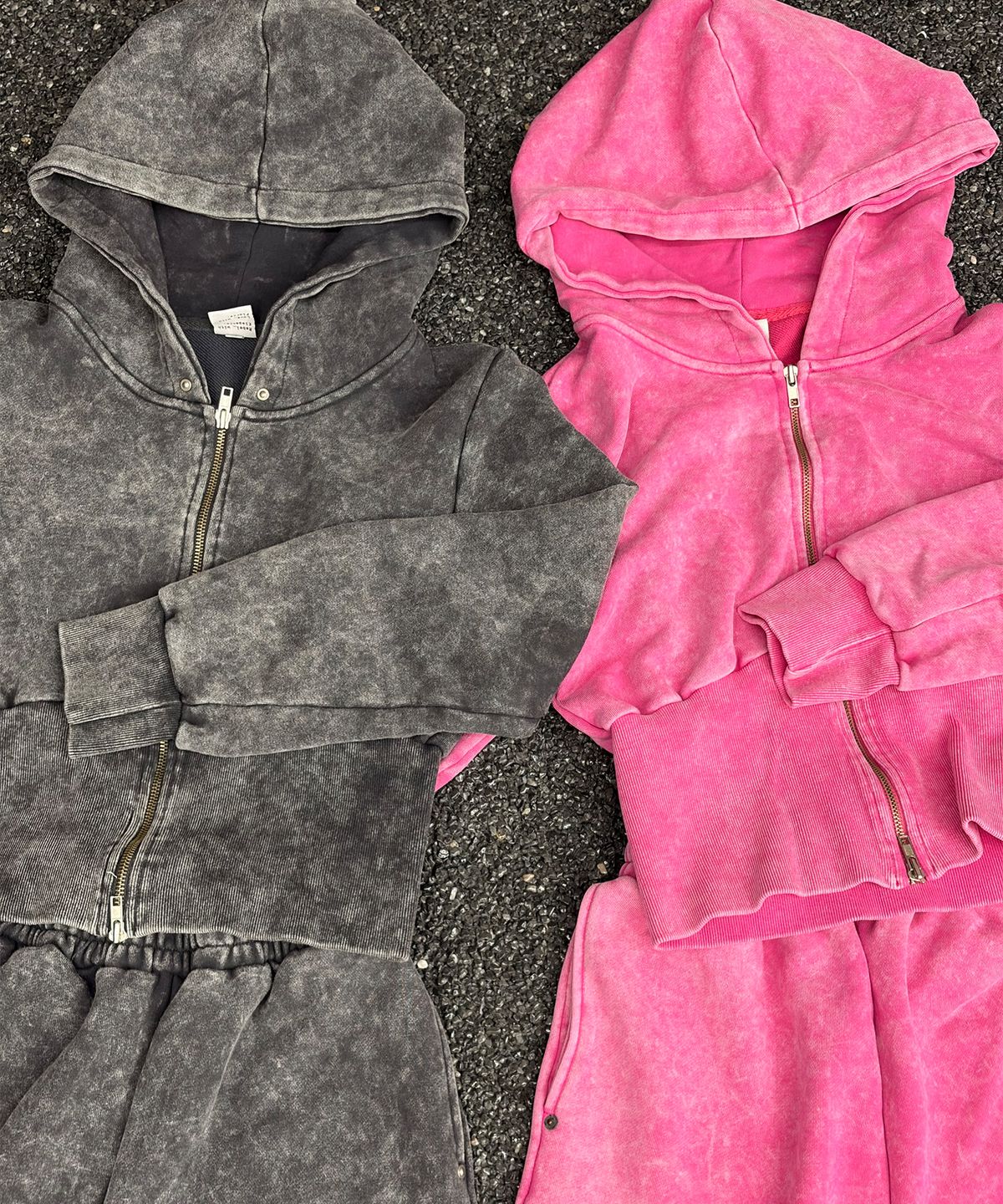 해빙(HAEBING) Half-Rib Snow Washed Pants (PINK)