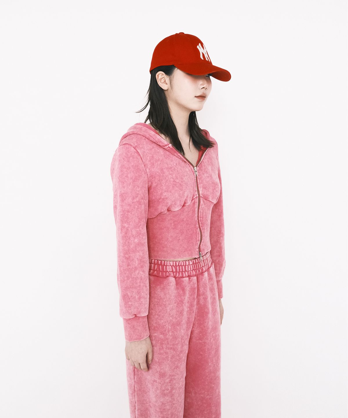 해빙(HAEBING) Half-Rib Snow Washed Pants (PINK)