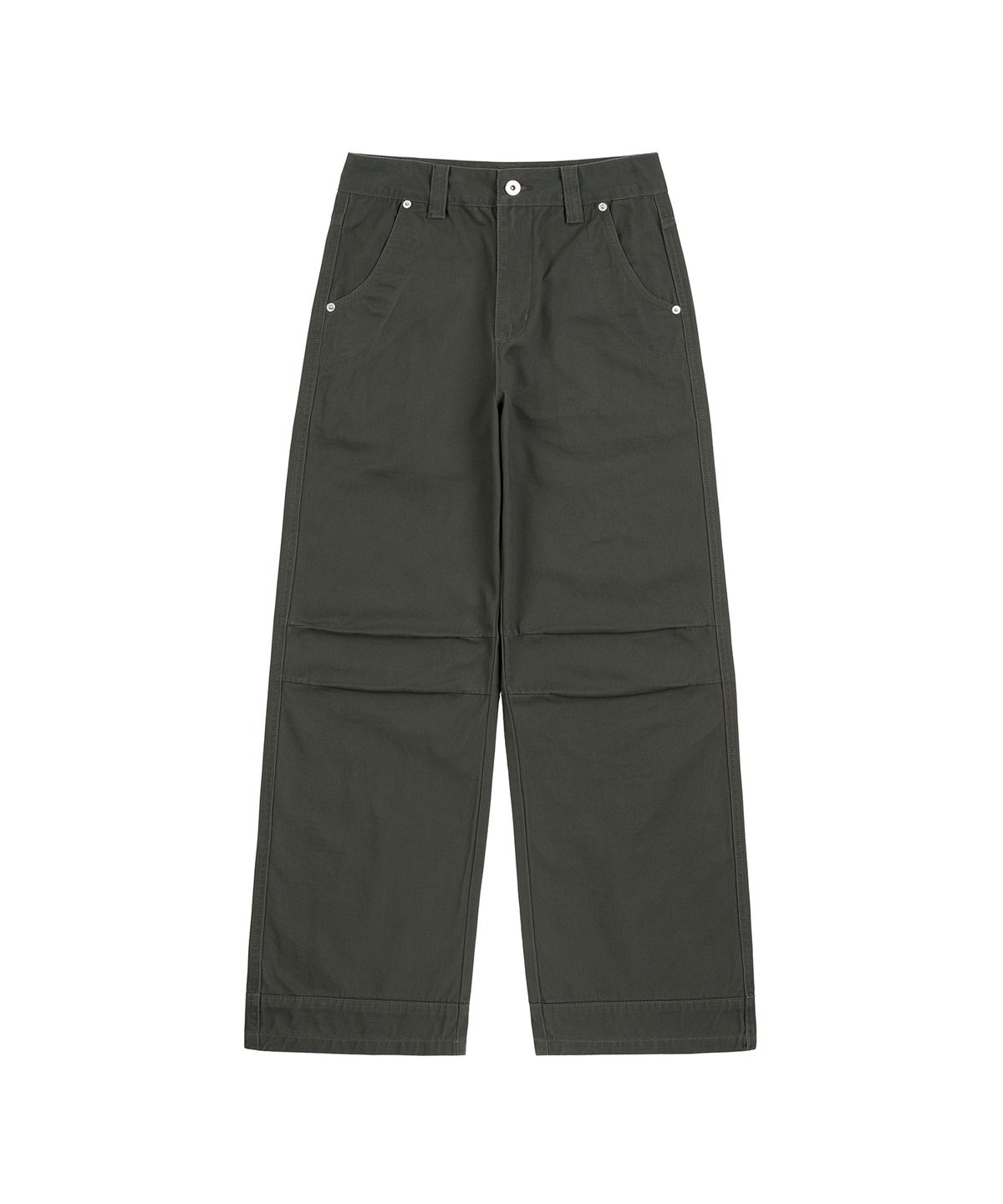 지제뮤지엄(ZIZEMUSEUM) VINTAGE SEMI-WIDE COTTON PANTS (KHAKI GRAY)