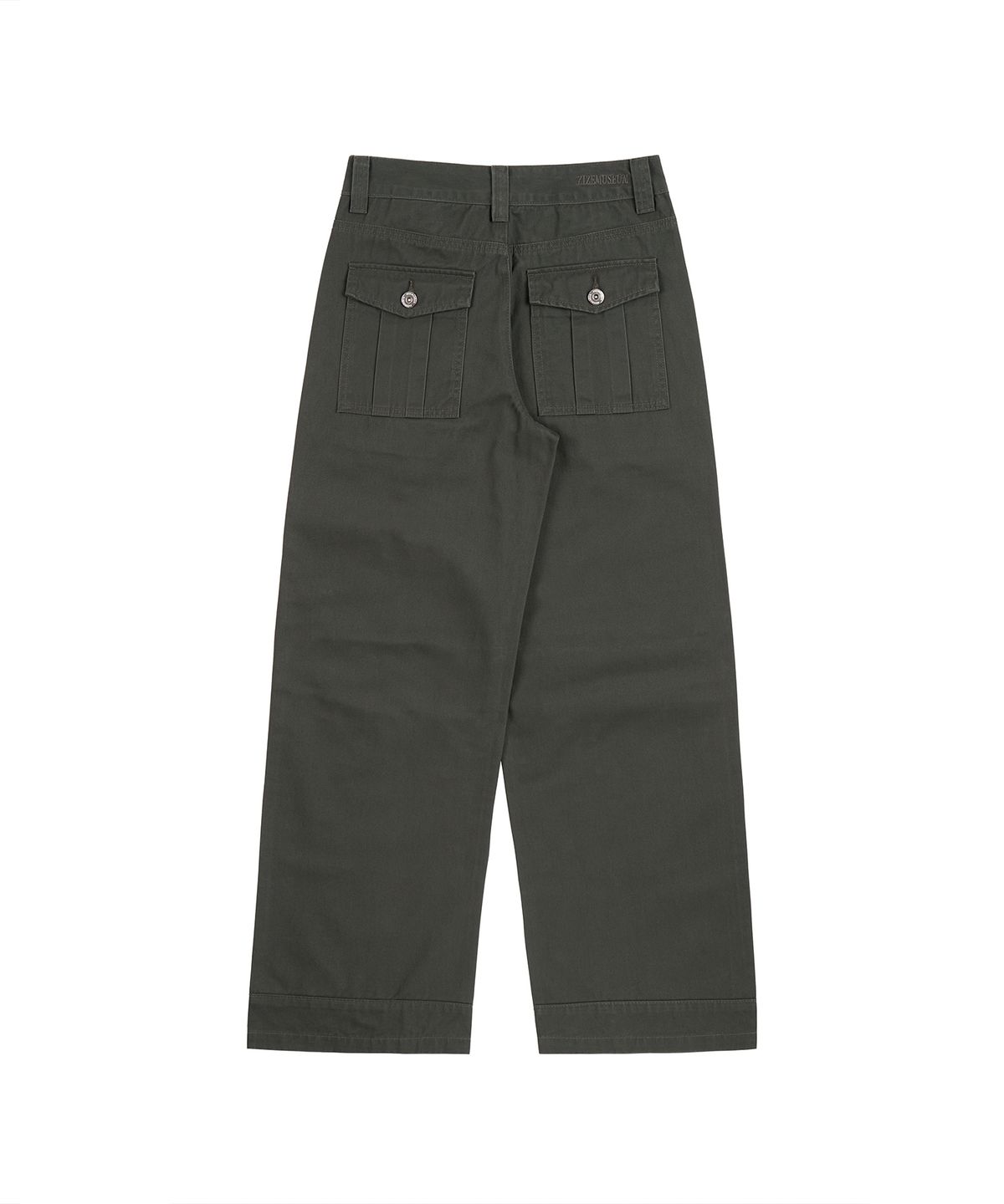 지제뮤지엄(ZIZEMUSEUM) VINTAGE SEMI-WIDE COTTON PANTS (KHAKI GRAY)