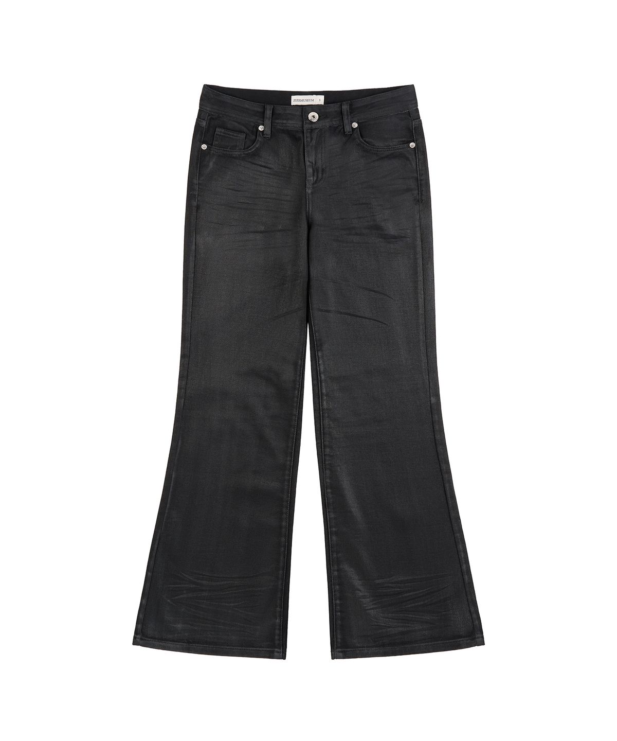지제뮤지엄(ZIZEMUSEUM) EMBOSSED COATING BOOTCUT PANTS (BLACK)