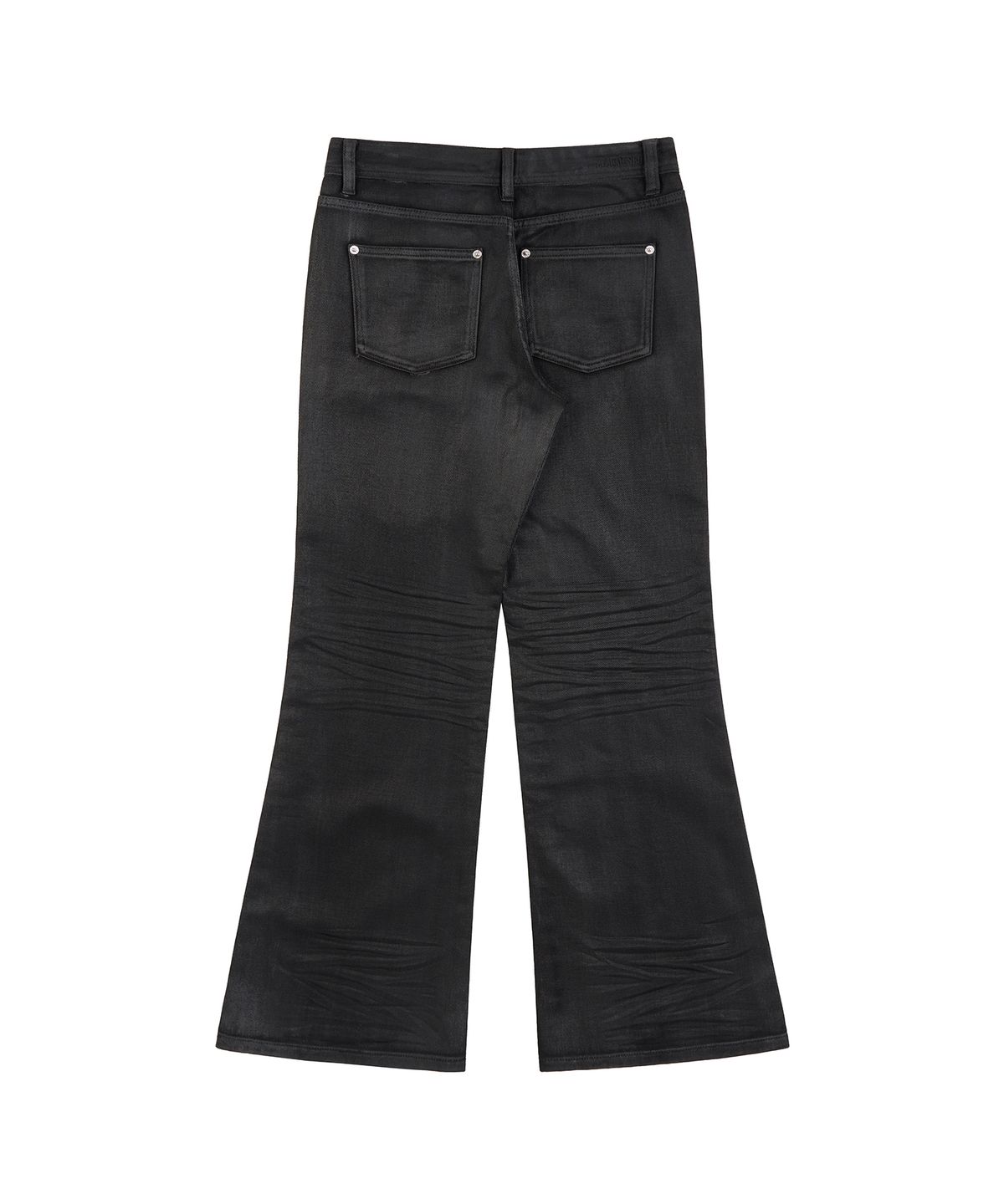 지제뮤지엄(ZIZEMUSEUM) EMBOSSED COATING BOOTCUT PANTS (BLACK)