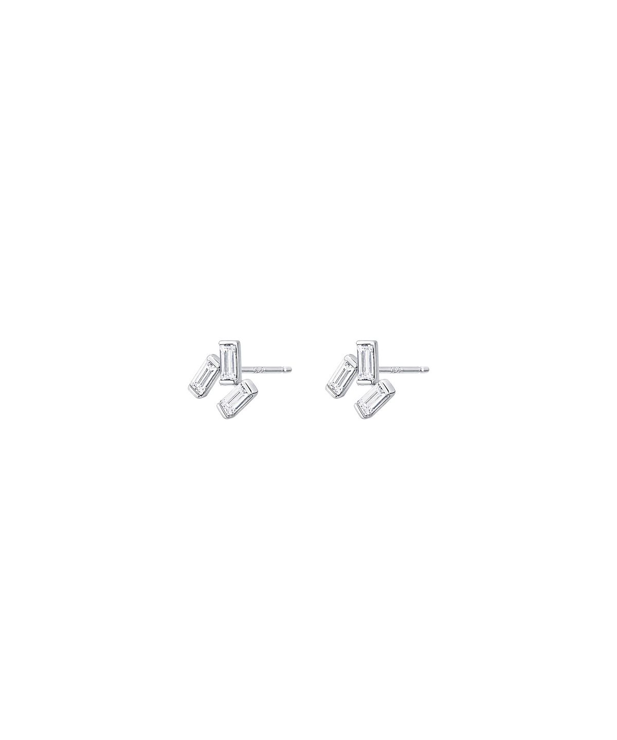 바이브나인(Vibe9) [SILVER925] 에센셜 71 트리플 크리스탈 스터드 귀걸이 (2colors)
