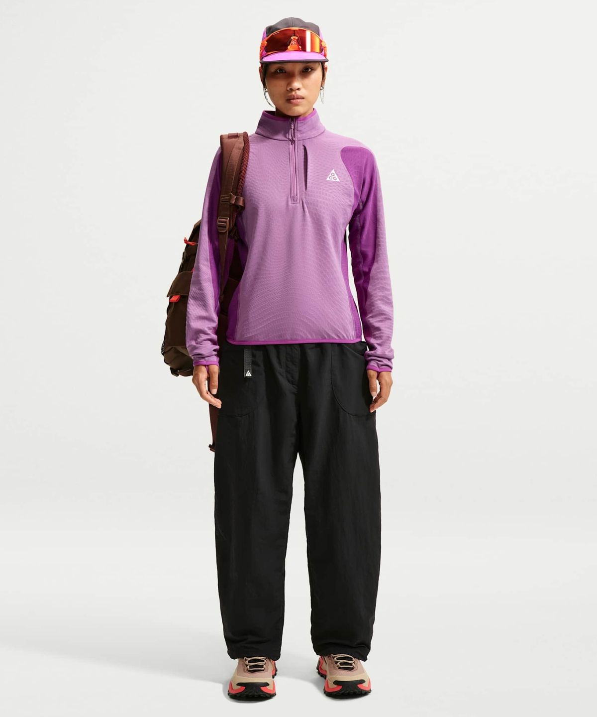 나이키(NIKE) ACG 울프 그리드 써마 핏 하프집 하이킹 탑 W - 모나크 퍼플:볼드 베리:서밋 화이트 / IO4472-544