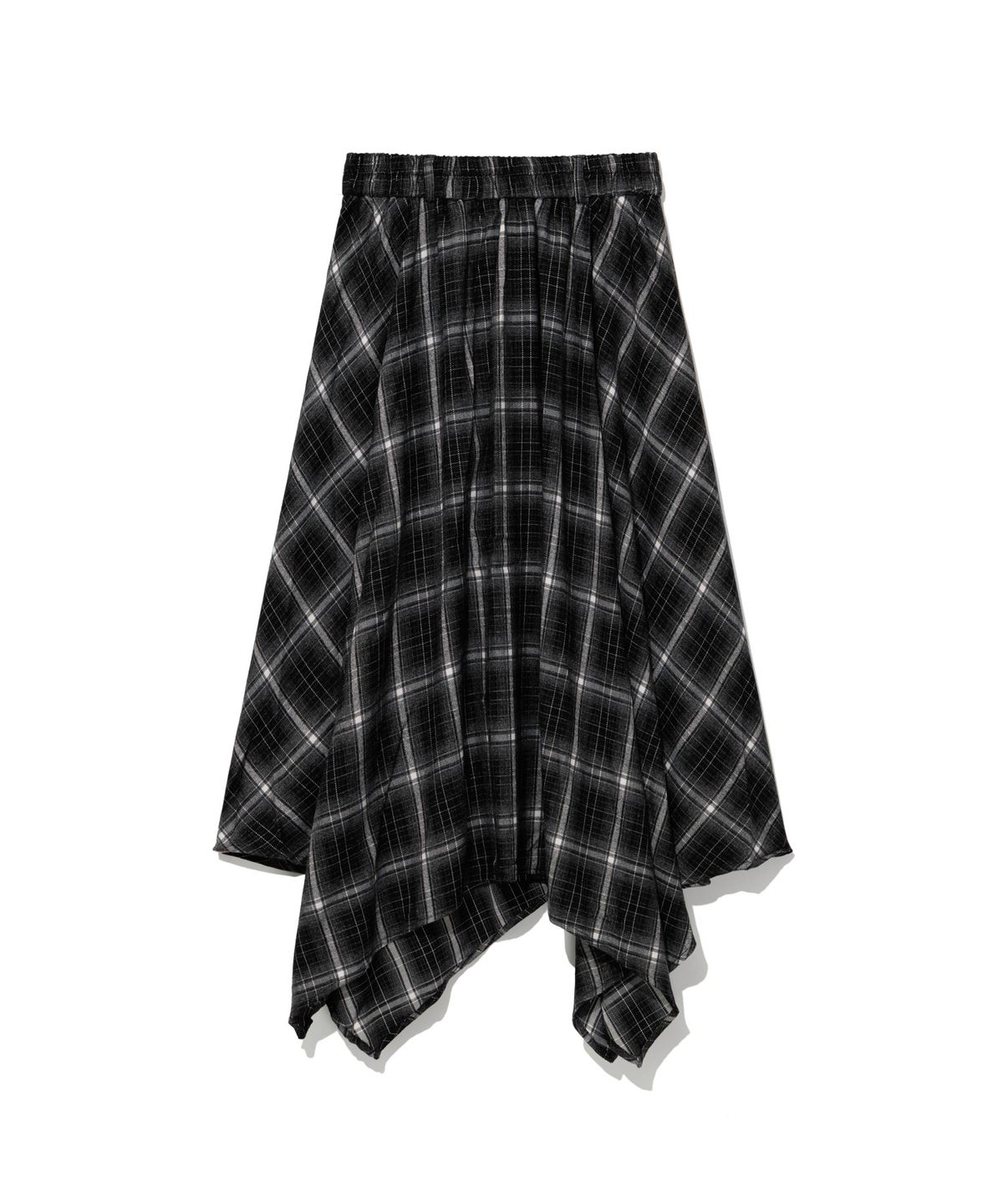 모아(MOAA) Archive Check Asymmetric Skirt