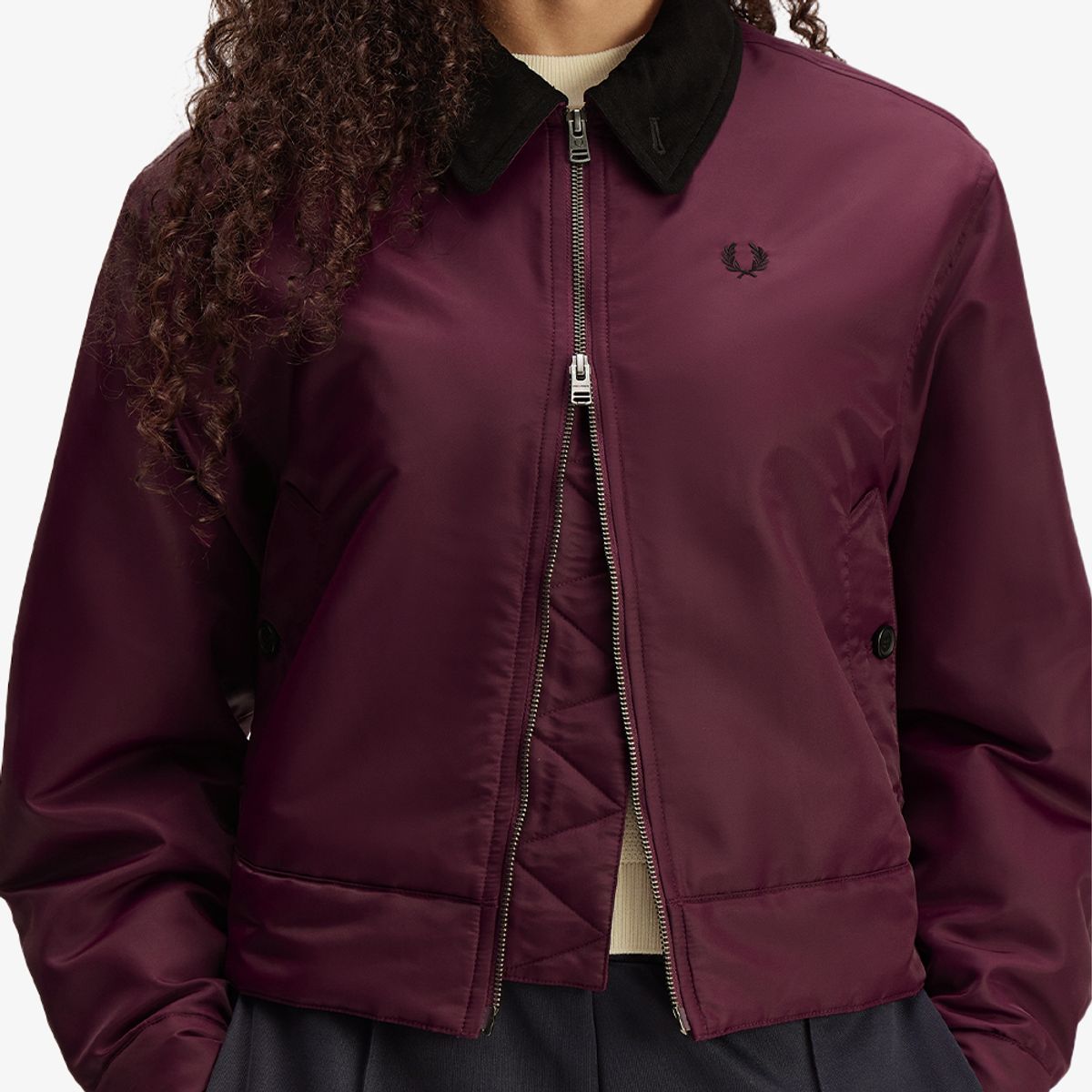 프레드페리(FRED PERRY) [Womens] 오버사이즈드 패디드 카반 재킷 - 플럼 AFPF2G33116-37C