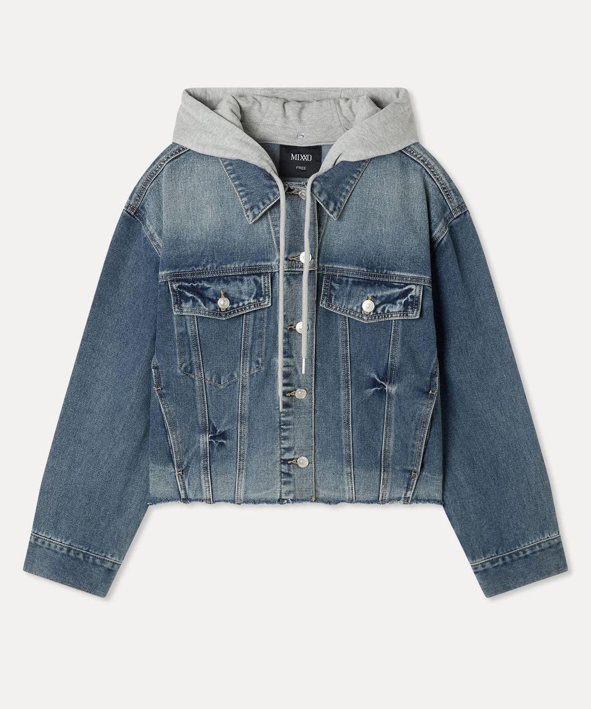 미쏘(MIXXO) 후드 레이어드 데님자켓_MIWJEGT16J