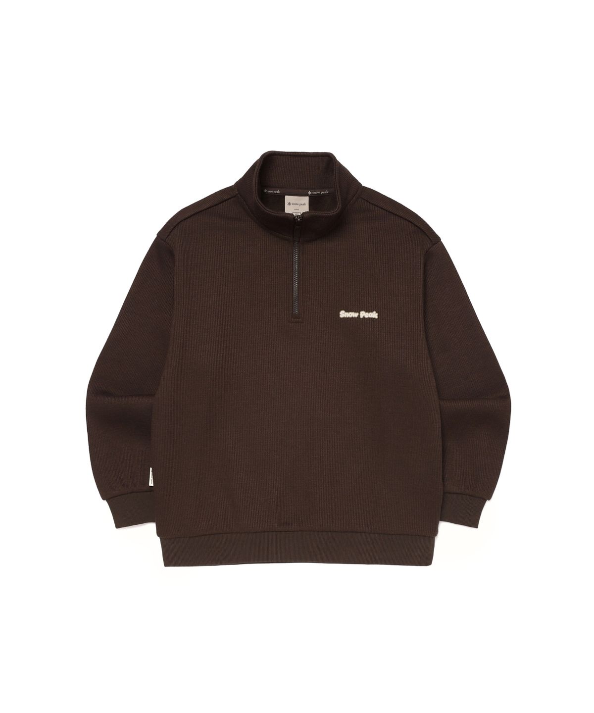 스노우피크 어패럴 키즈(SNOWPEAK APPAREL KIDS) 키즈 골지 니트 반집업 맨투맨 (S26WKFZT80) Choco Brown
