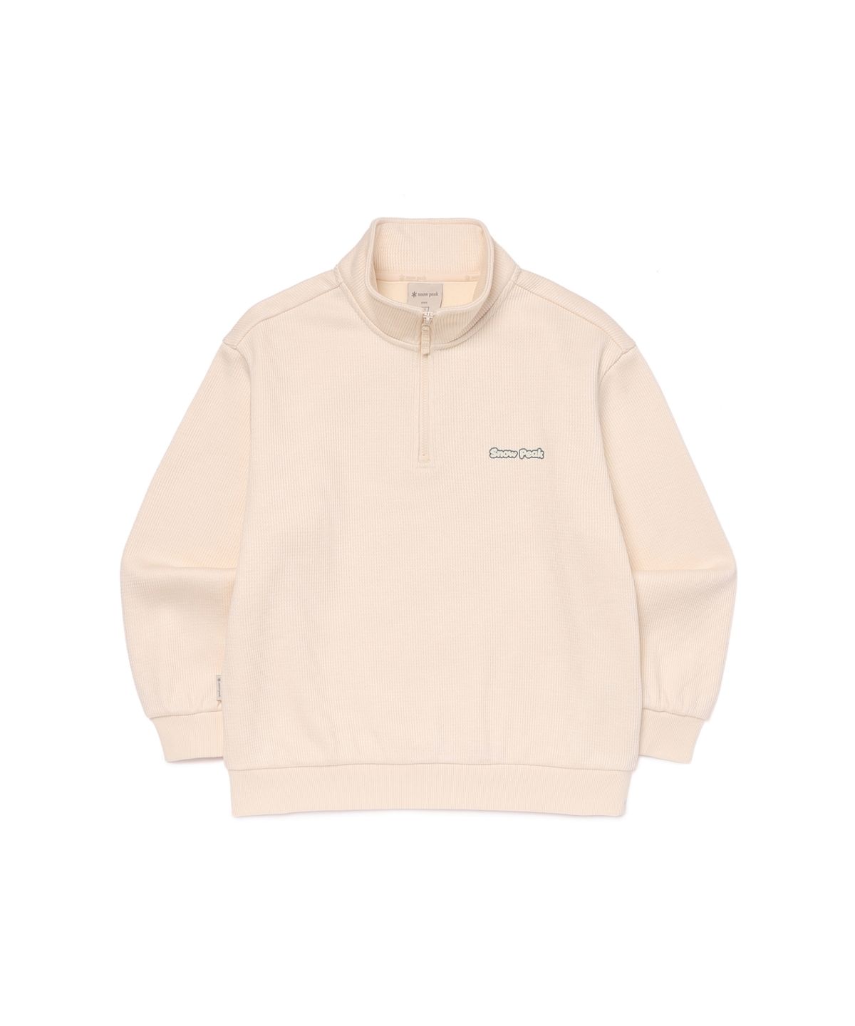 스노우피크 어패럴 키즈(SNOWPEAK APPAREL KIDS) 키즈 골지 니트 반집업 맨투맨 (S26WKFZT80) Butter Ivory