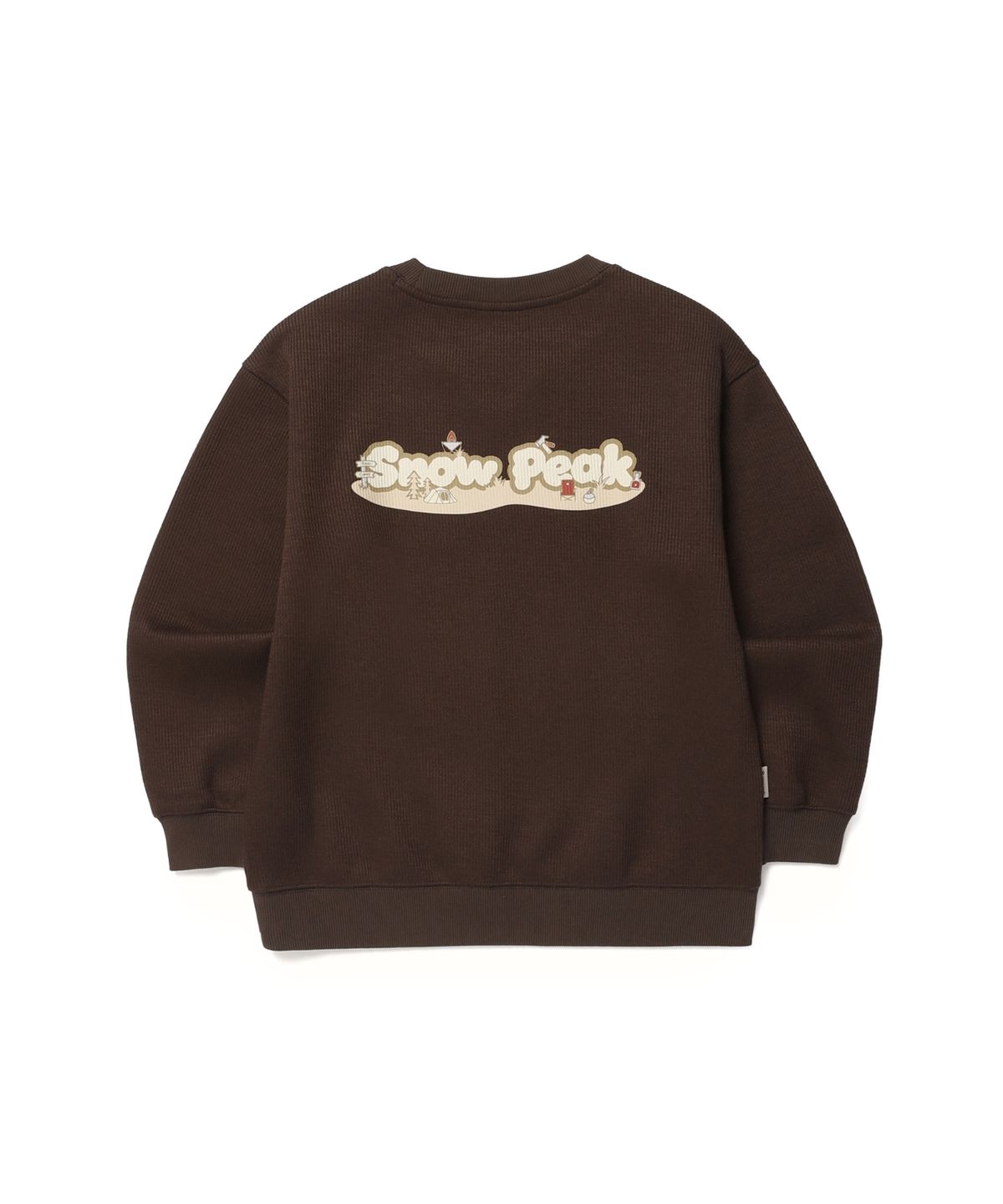 스노우피크 어패럴 키즈(SNOWPEAK APPAREL KIDS) 키즈 골지 니트 맨투맨 (S26WKFHT80) Choco Brown