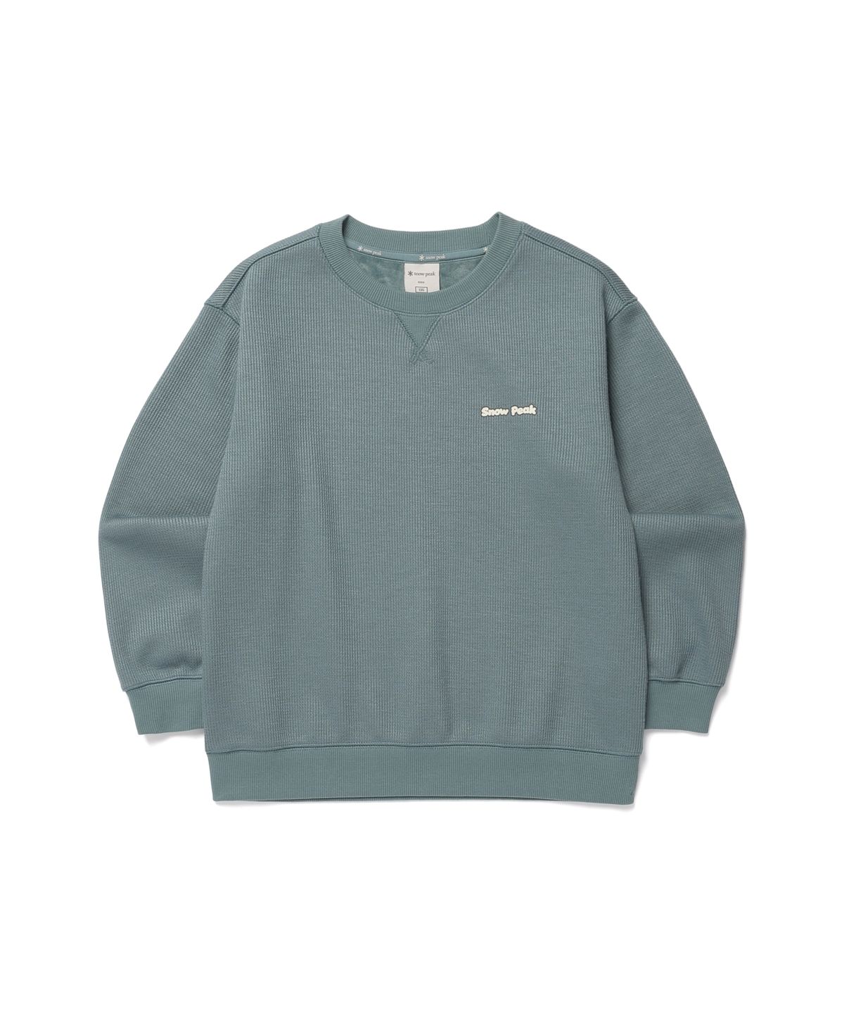 스노우피크 어패럴 키즈(SNOWPEAK APPAREL KIDS) 키즈 골지 니트 맨투맨 (S26WKFHT80) Blue Mint