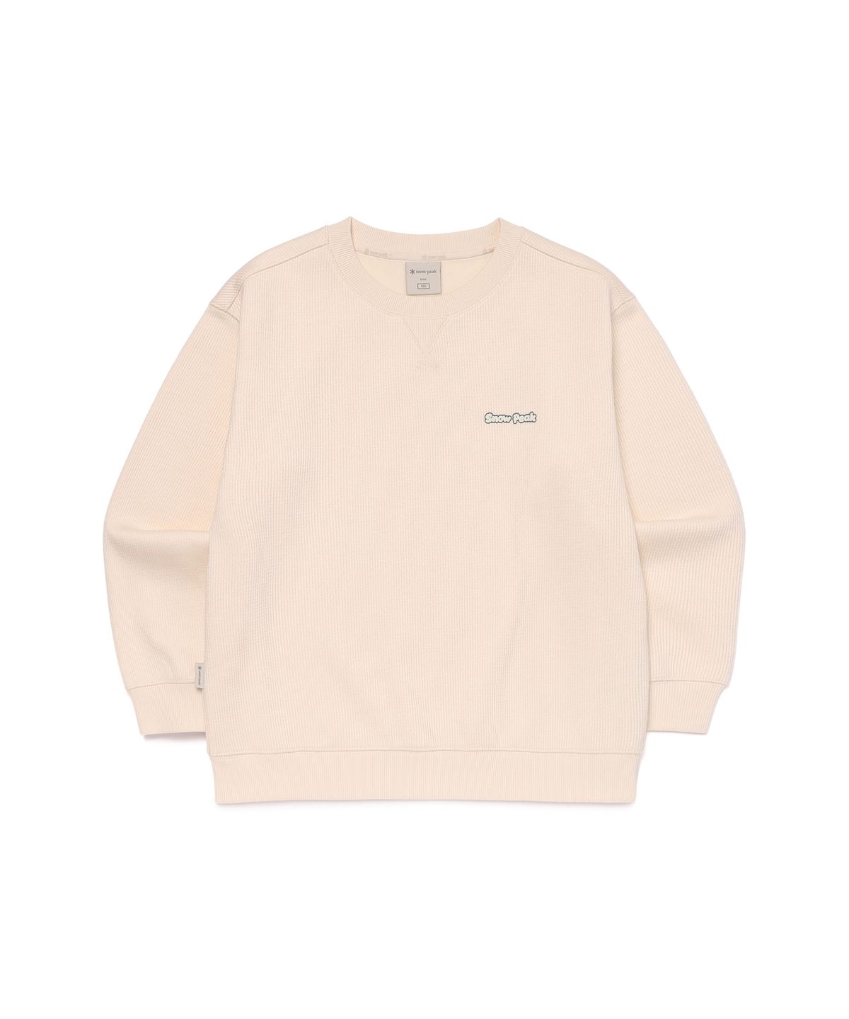 스노우피크 어패럴 키즈(SNOWPEAK APPAREL KIDS) 키즈 골지 니트 맨투맨 (S26WKFHT80) Butter Ivory