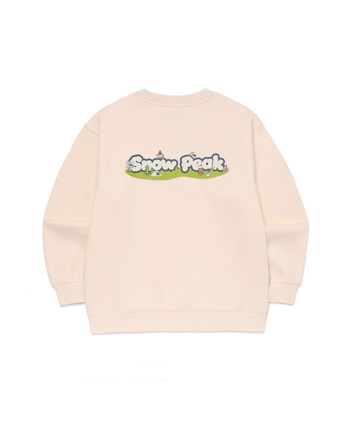 스노우피크 어패럴 키즈(SNOWPEAK APPAREL KIDS) 키즈 골지 니트 맨투맨 (S26WKFHT80) Butter Ivory