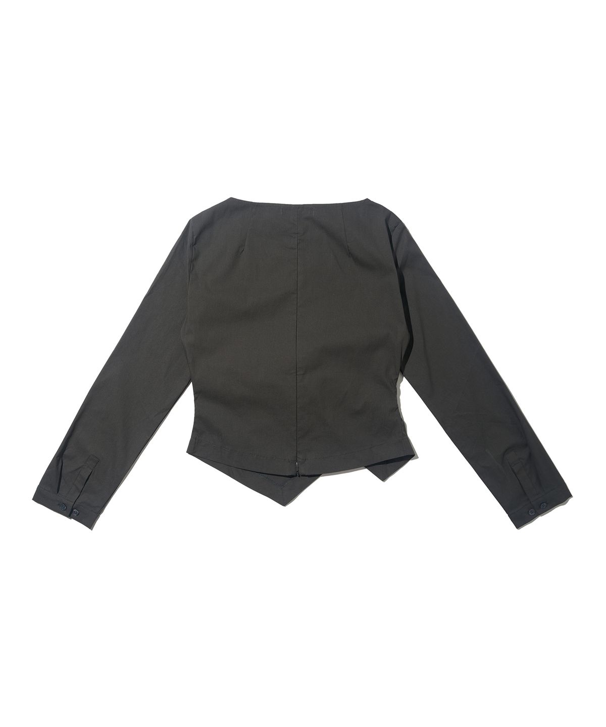 서울어패럴(SEOUL APPAREL) 커프스 언발 블라우스 (차콜)​​​