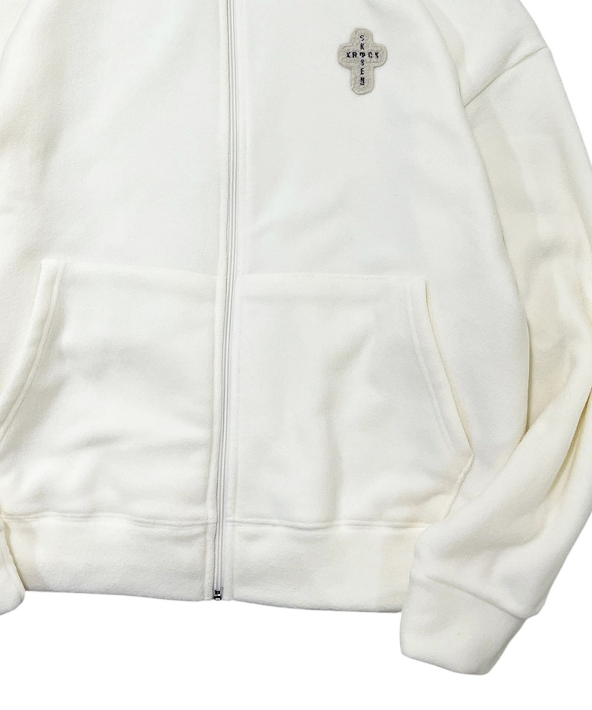 스케이터락(SK8ER ROCK) Cross Fleece Zip-Hoodie (ivory)