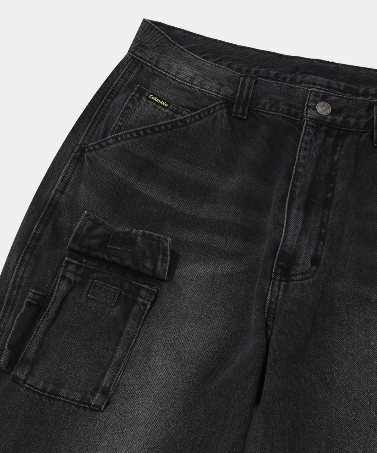 컬럼비아 유니버시티(COLUMBIA UNIVERSITY) ZIP-OFF WIDE CARGO DENIM PANTS_BLACK DENIM