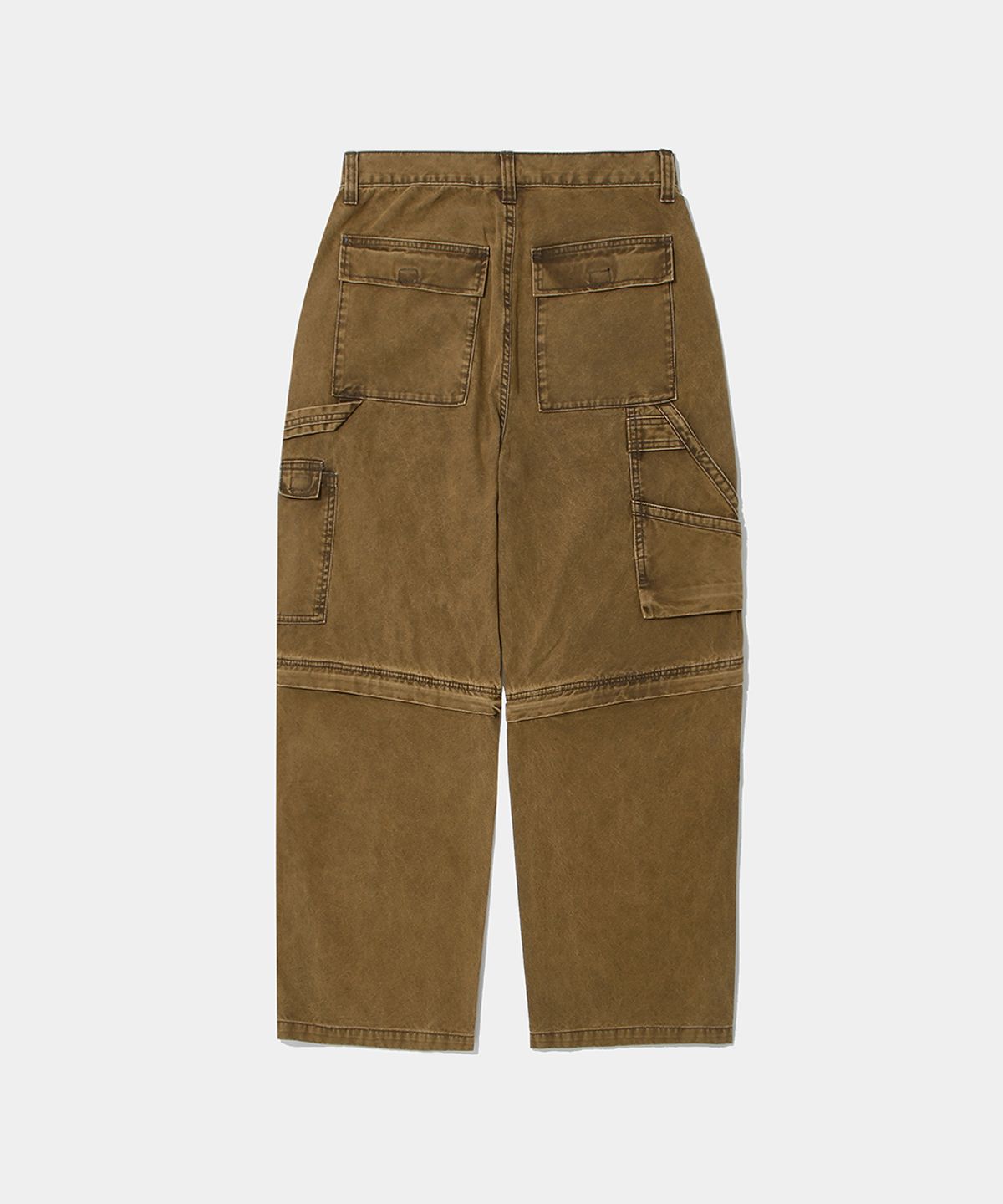 컬럼비아 유니버시티(COLUMBIA UNIVERSITY) ZIP-OFF WIDE CARGO DENIM PANTS_BROWN