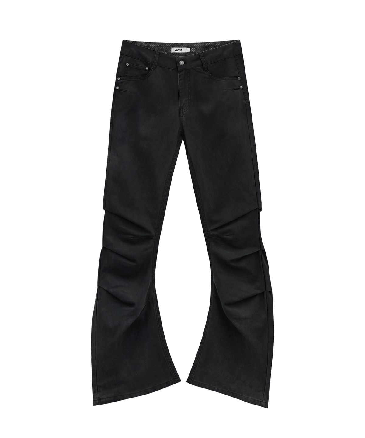 지도트(JIDOT) WASHED PANEL FLARE PANTS BLACK