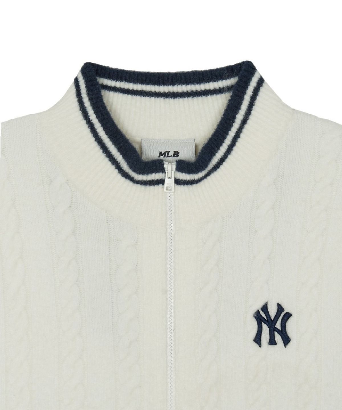 엠엘비(MLB) 여성 베이직 케이블 집업 가디건 NY (Cream)