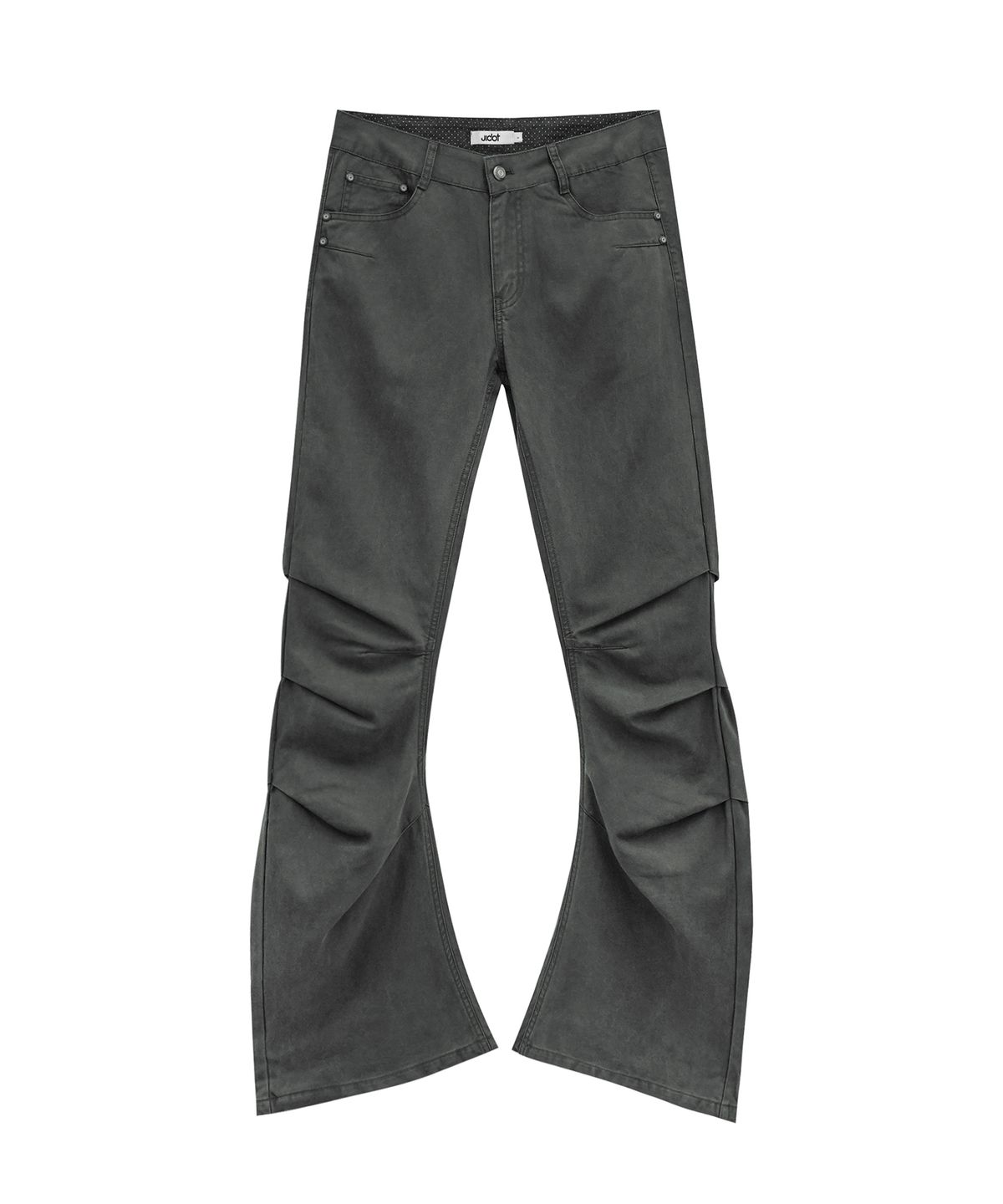 지도트(JIDOT) WASHED PANEL FLARE PANTS CHARCOAL