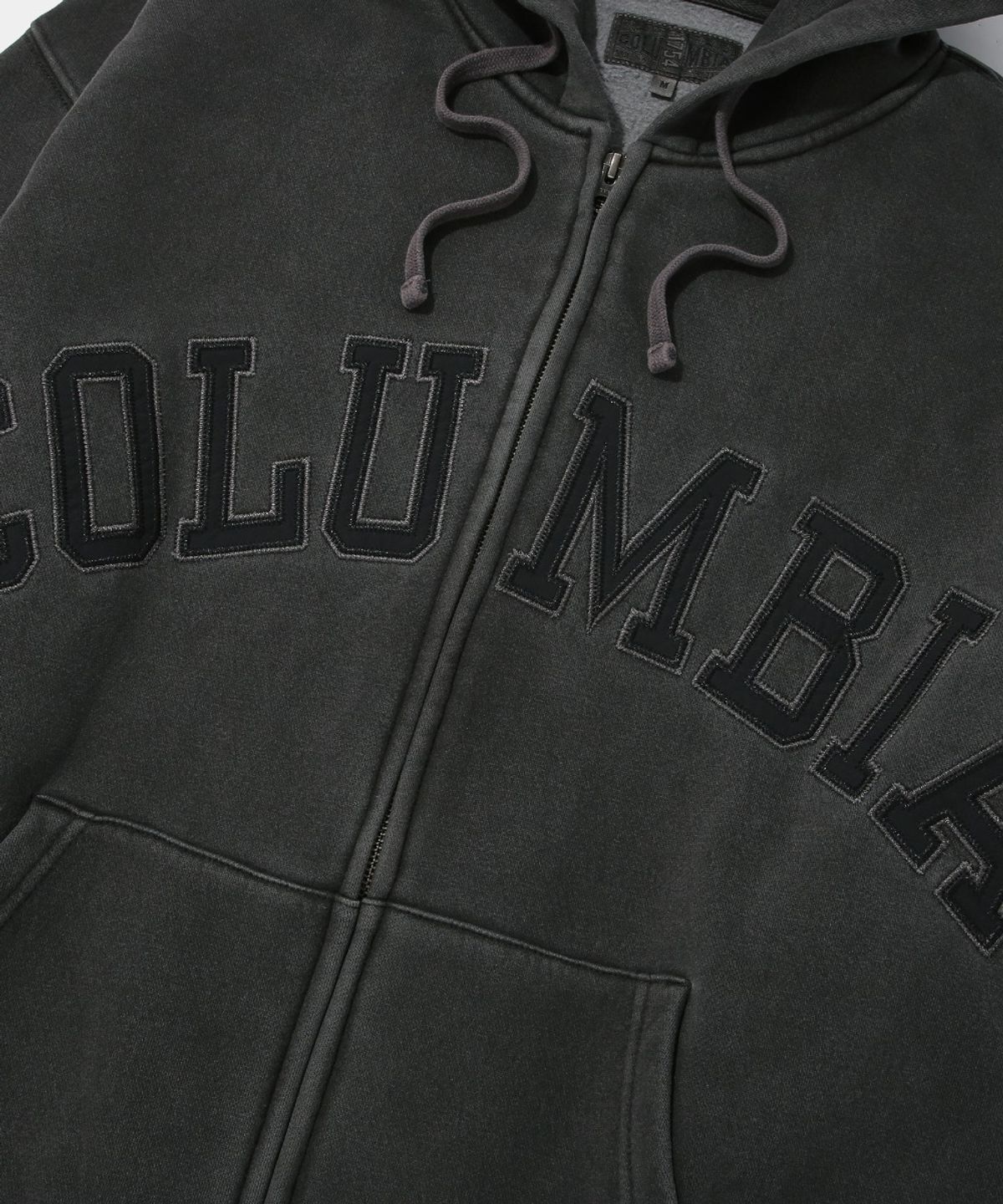 컬럼비아 유니버시티(COLUMBIA UNIVERSITY) BIG ARCH DYED FLEECE ZIP-UP HOODIE_CHARCOAL