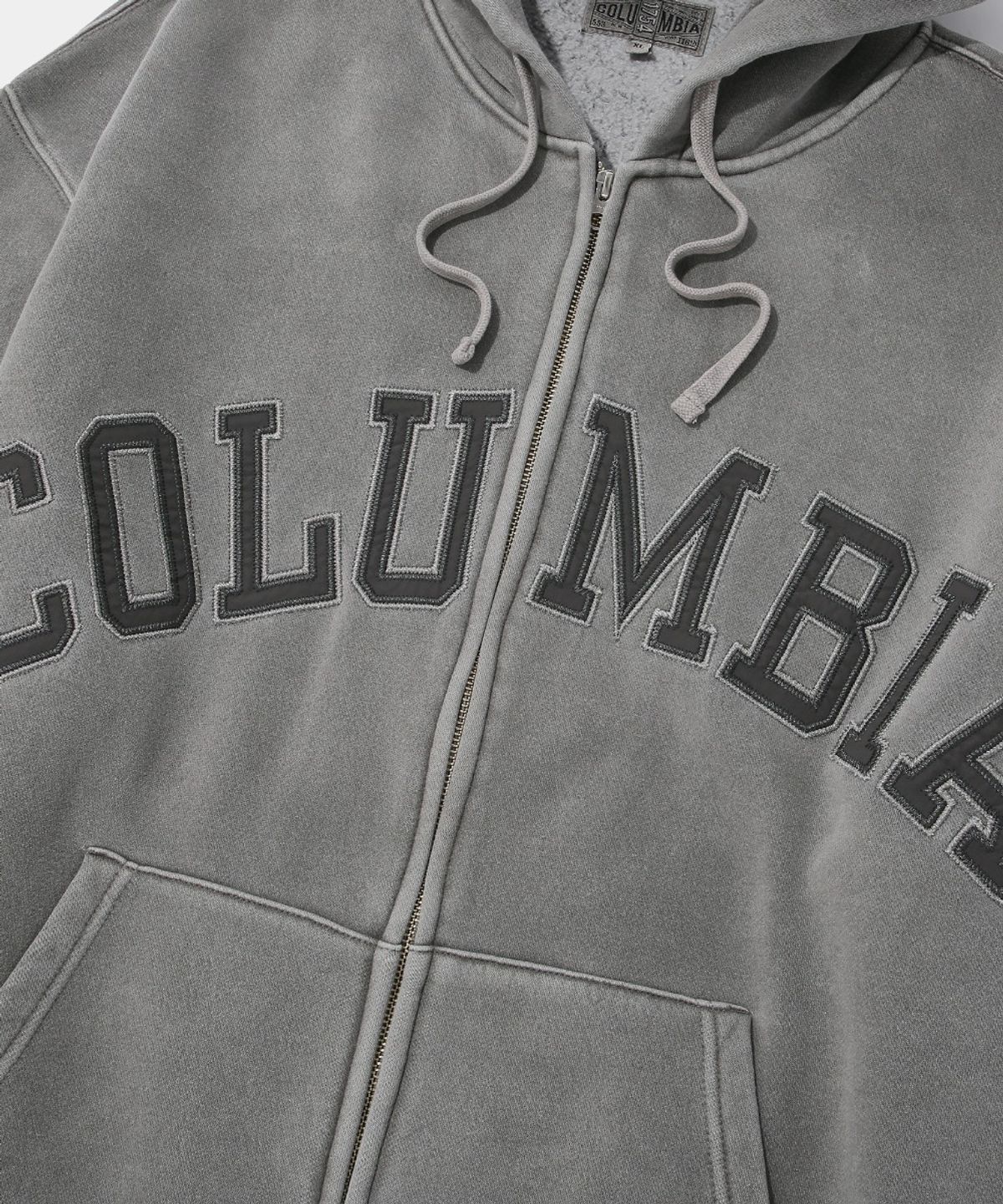컬럼비아 유니버시티(COLUMBIA UNIVERSITY) BIG ARCH DYED FLEECE ZIP-UP HOODIE_GRAY
