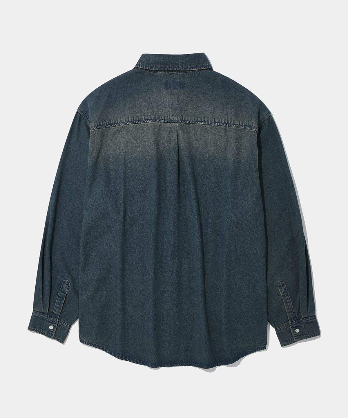컬럼비아 유니버시티(COLUMBIA UNIVERSITY) SPRAY WASHED ONE POCKET DENIM SHIRT_MIDNIGHT JIN