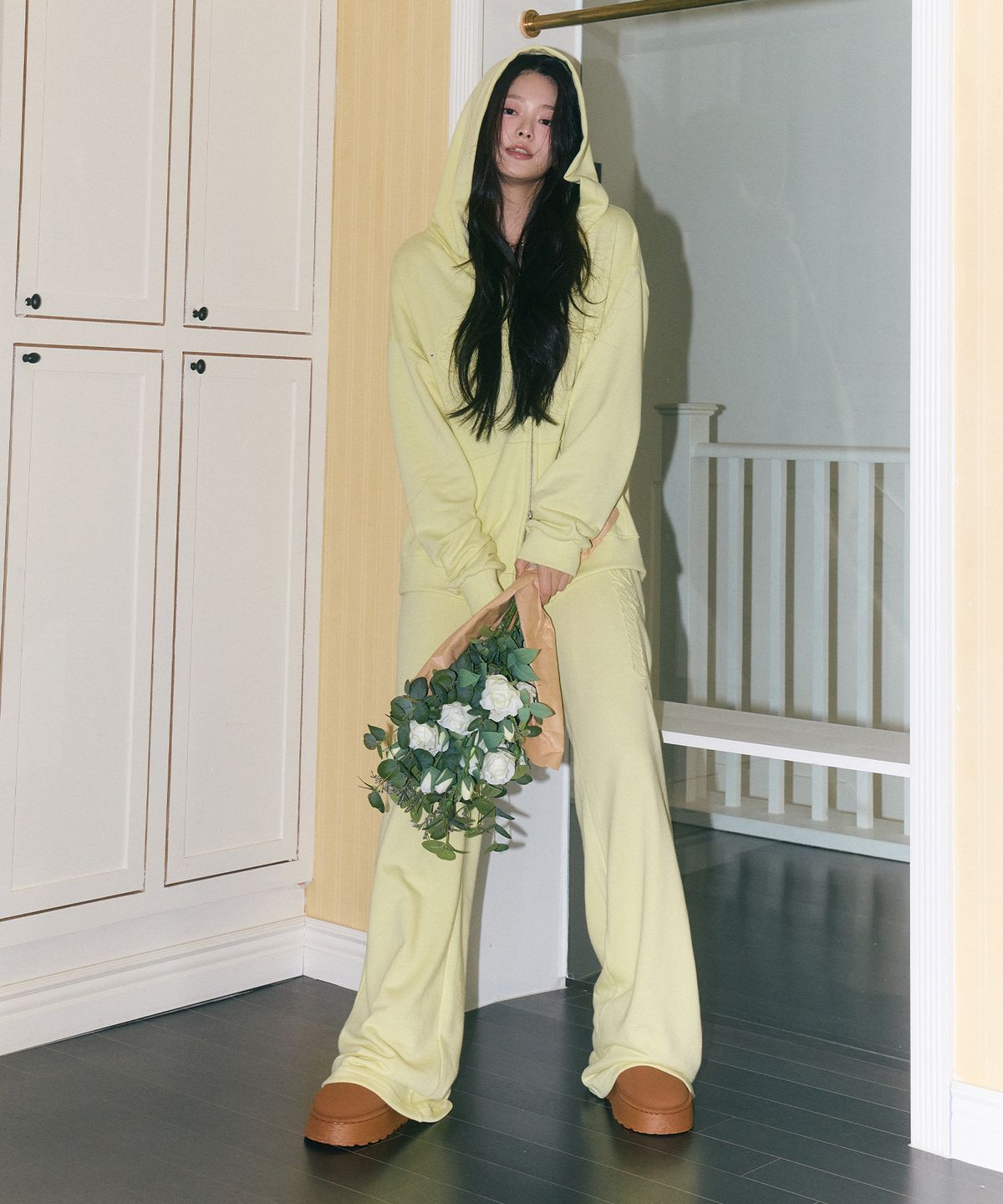 로잔느(ROSEANNE) Off-Duty Oversized Zip-Up Hoodie (Lemon Lime)
