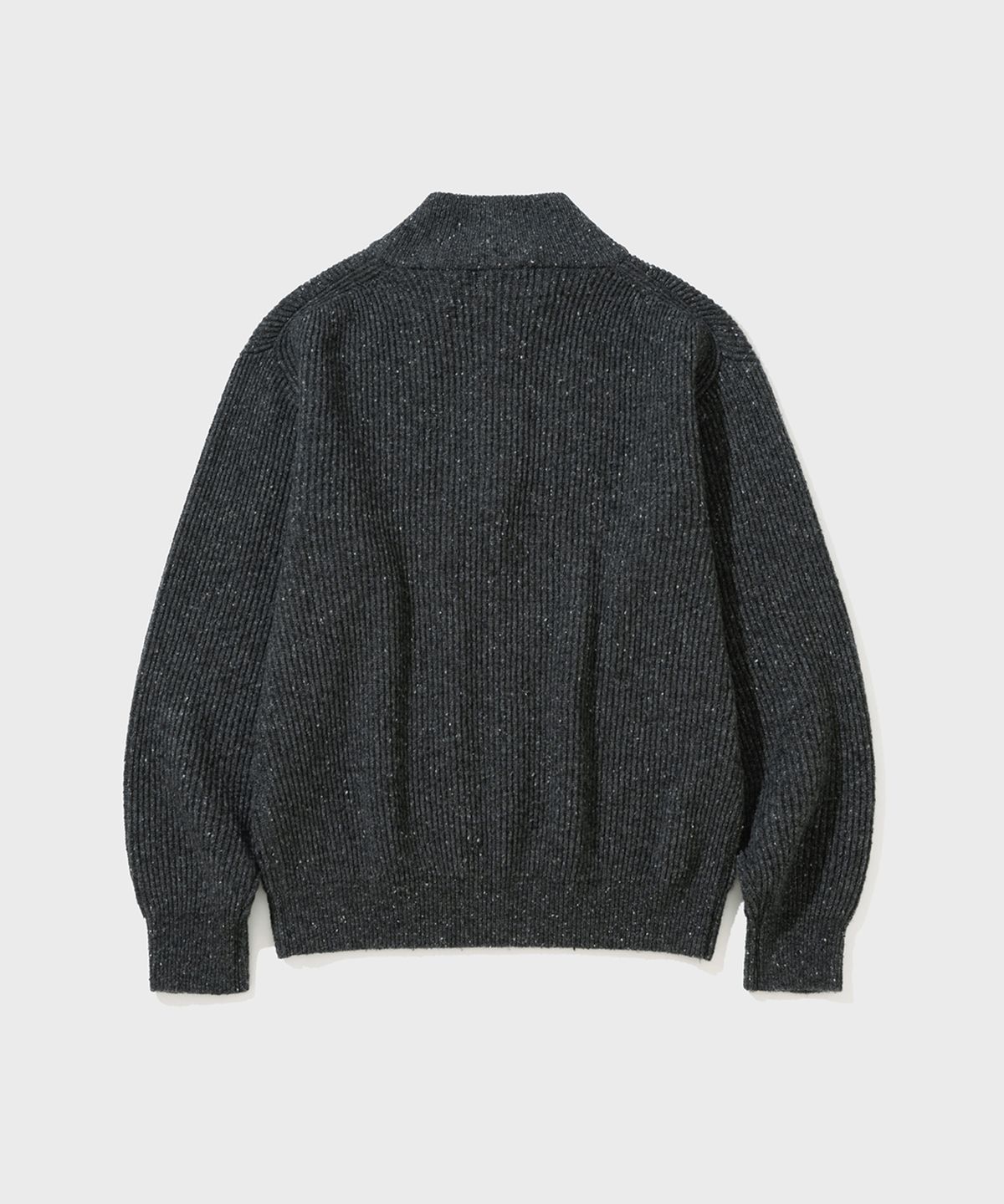셔터(SHIRTER) HEATHER TWEED HALF ZIP KNIT (CHARCOAL)