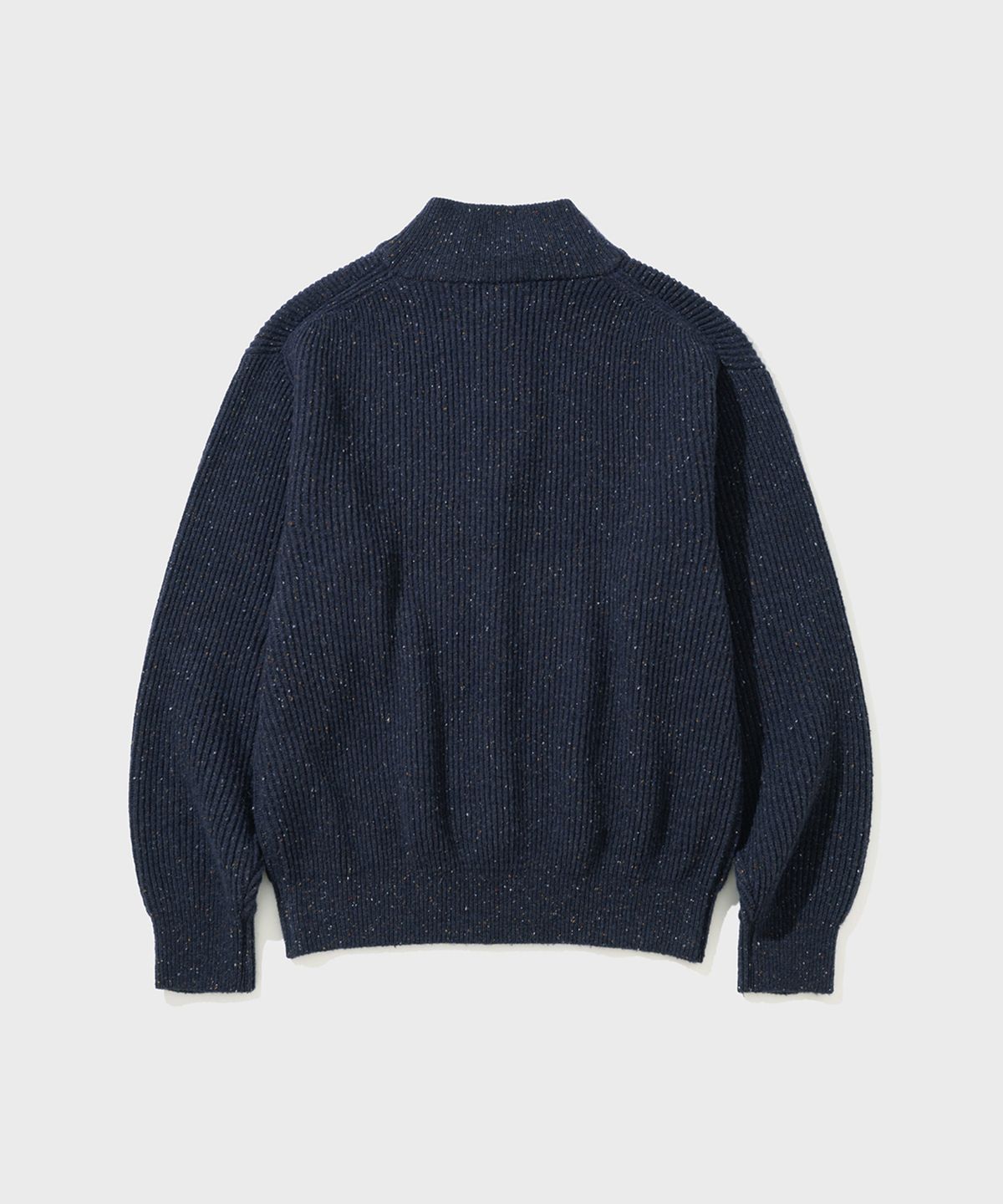 셔터(SHIRTER) HEATHER TWEED HALF ZIP KNIT (NAVY)