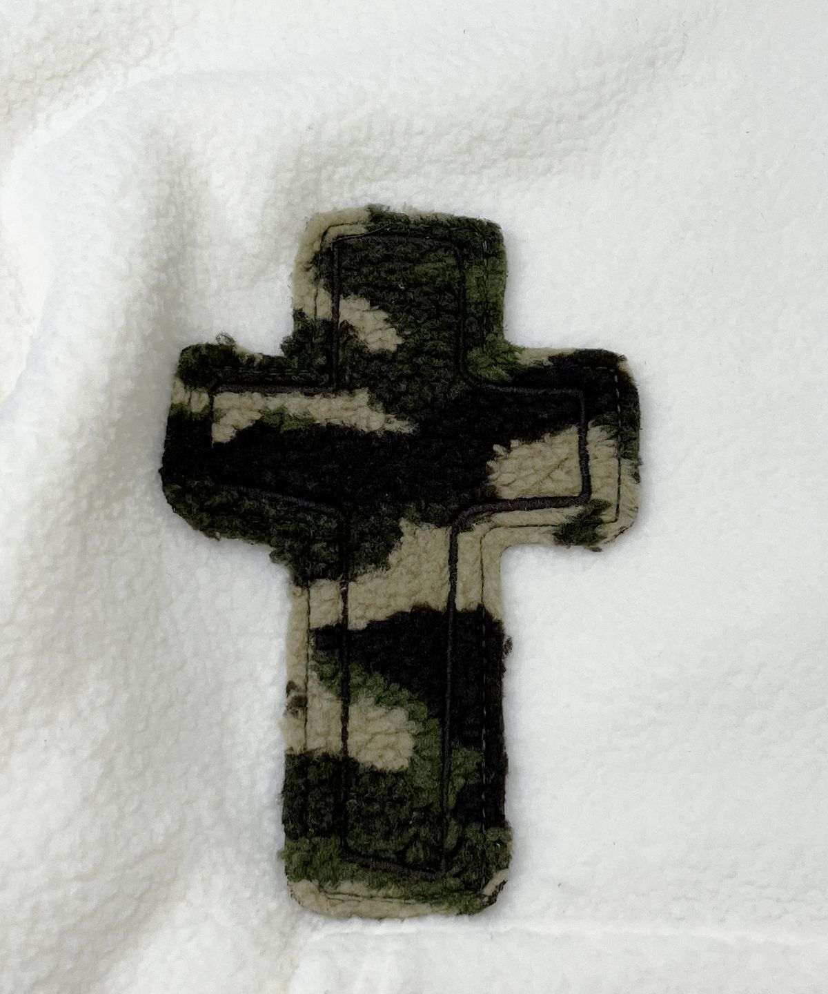 스케이터락(SK8ER ROCK) Camo Cross Fleece Zip Hoodie (ivory)