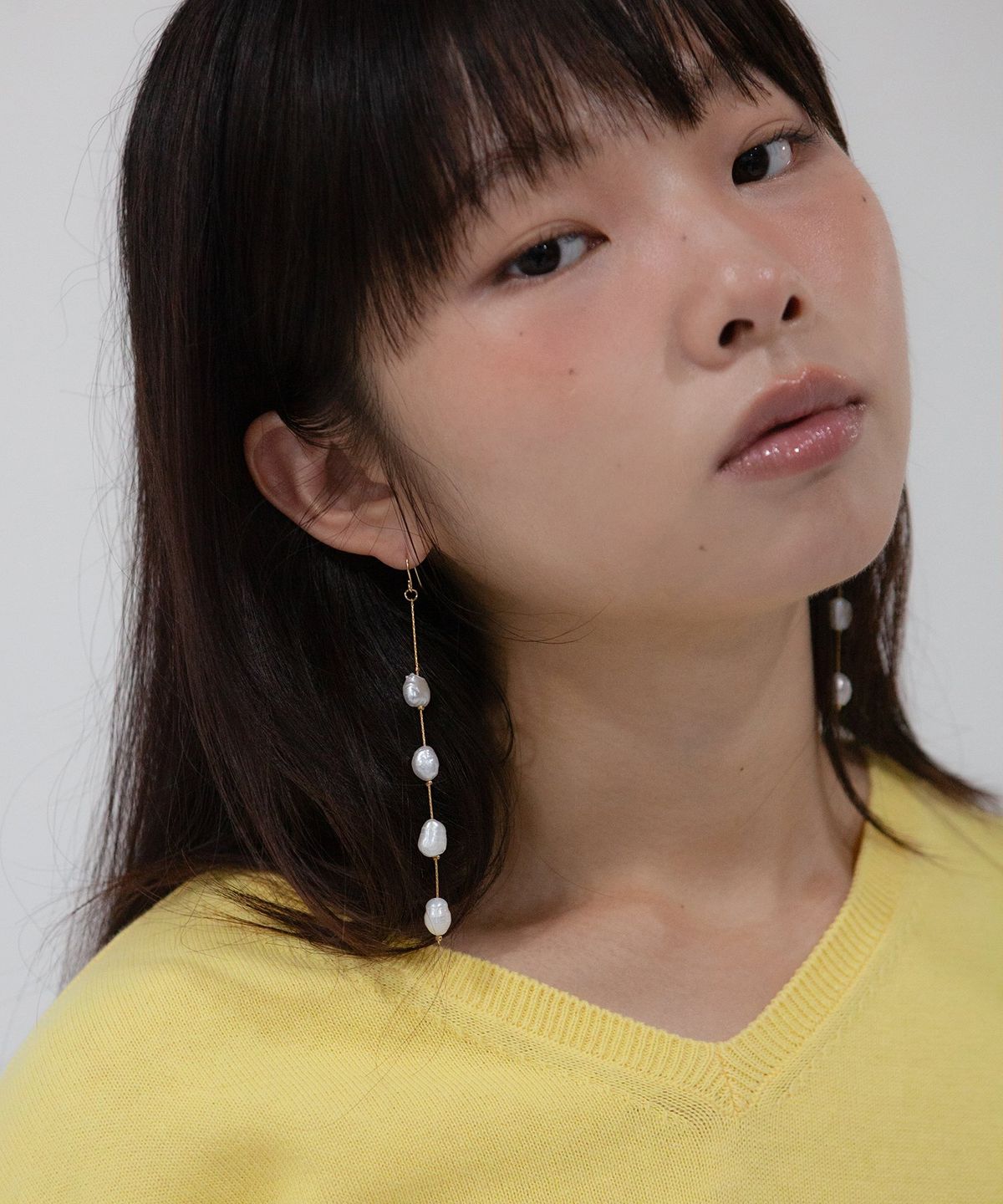 지지(GEEGEE) real pearl drop earring (2color)