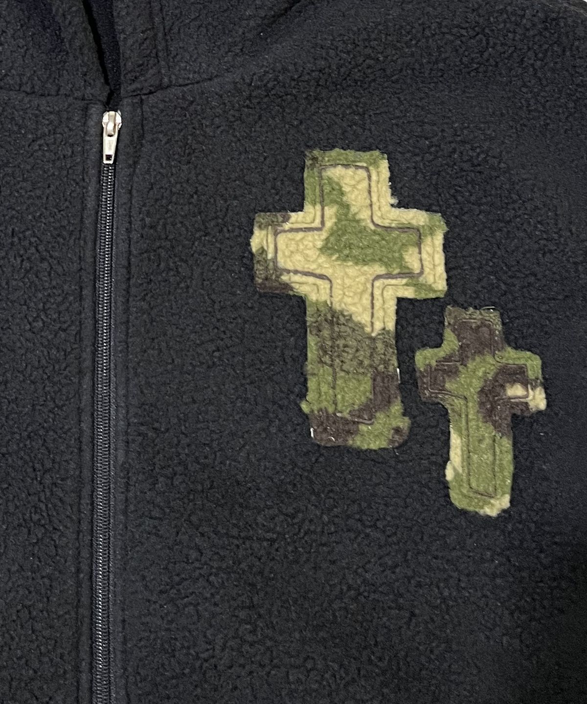 스케이터락(SK8ER ROCK) Camo Cross Fleece Zip Hoodie (black)