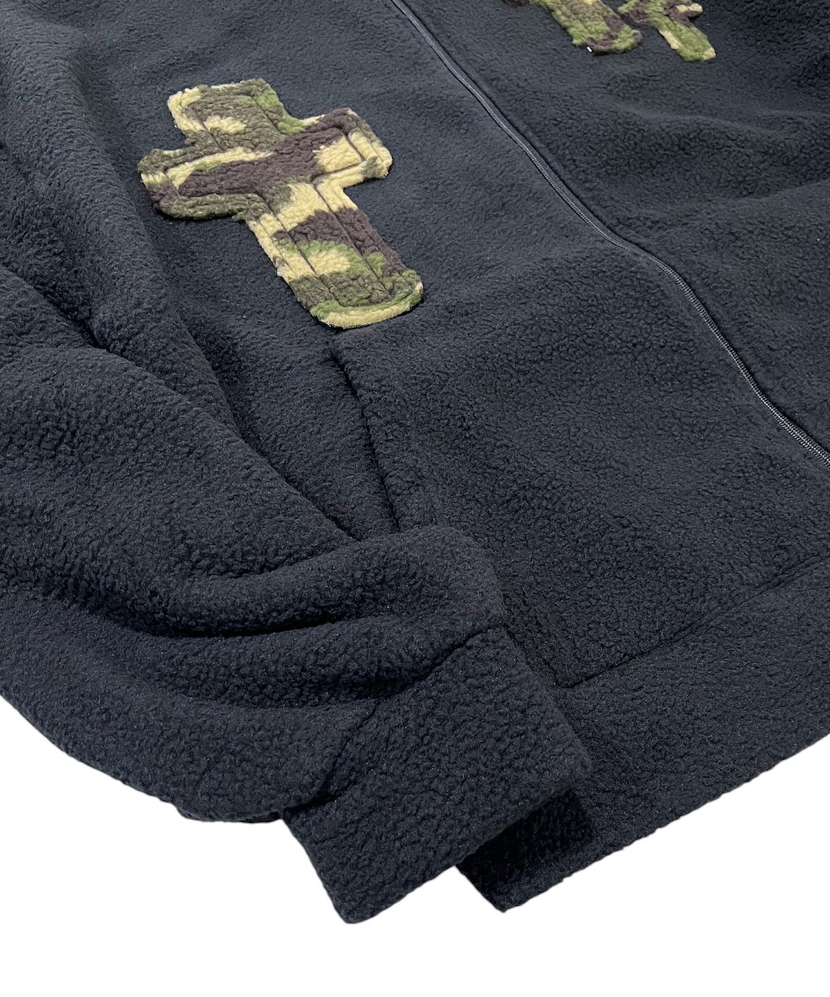 스케이터락(SK8ER ROCK) Camo Cross Fleece Zip Hoodie (black)