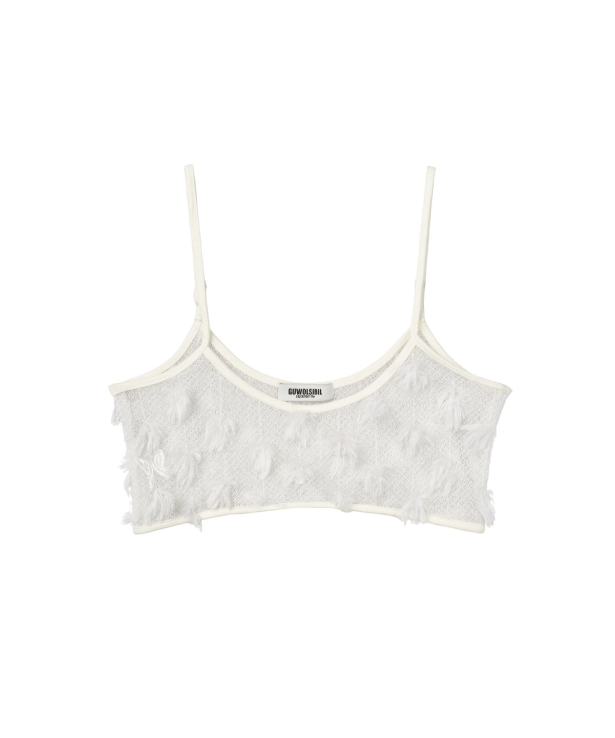 구월십일(GUWOLSIBIL) Feathers Layered Bra Top Ivory