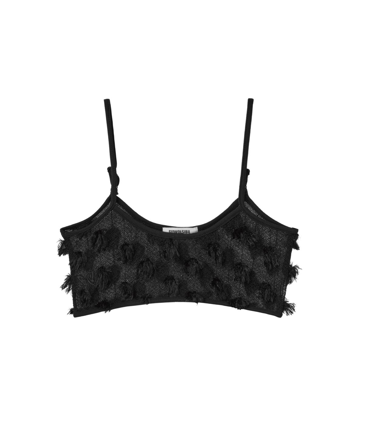 구월십일(GUWOLSIBIL) Feathers Layered Bra Top Black