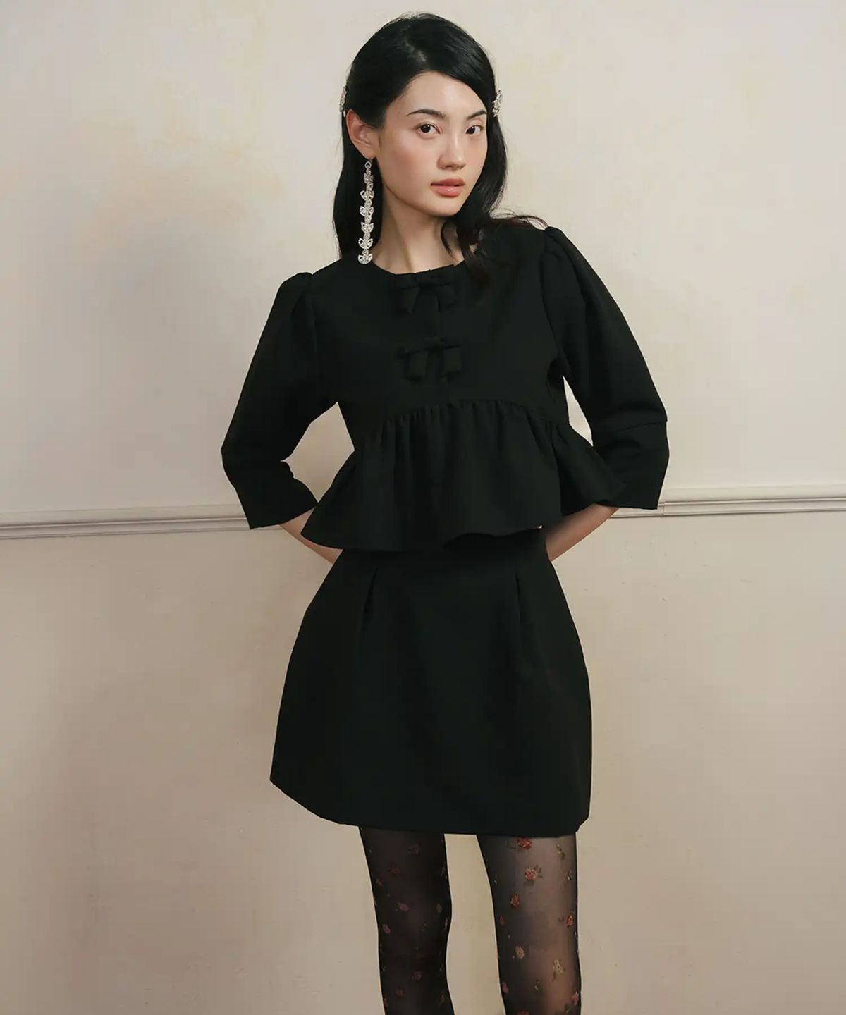 가니송(GANISONG) 브라이덜 오데뜨 스커트_블랙