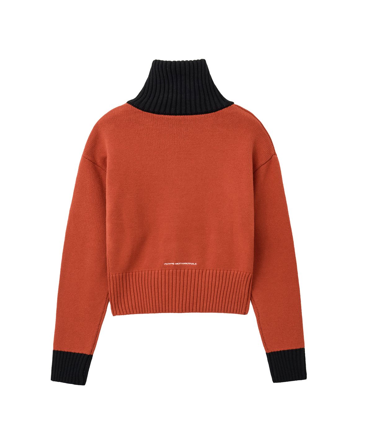 핍스 모터사이클(PHYPS MOTORCYCLE) Women Motorsport Heritage Stripe Half Zip Knit Orange