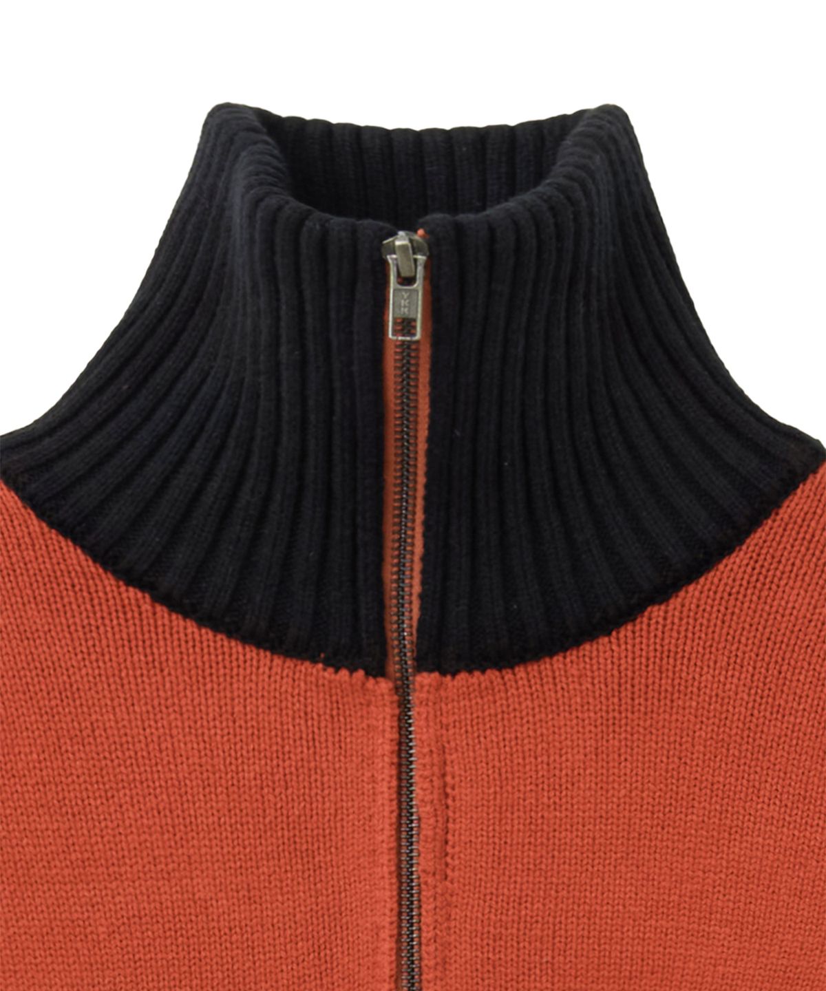 핍스 모터사이클(PHYPS MOTORCYCLE) Women Motorsport Heritage Stripe Half Zip Knit Orange